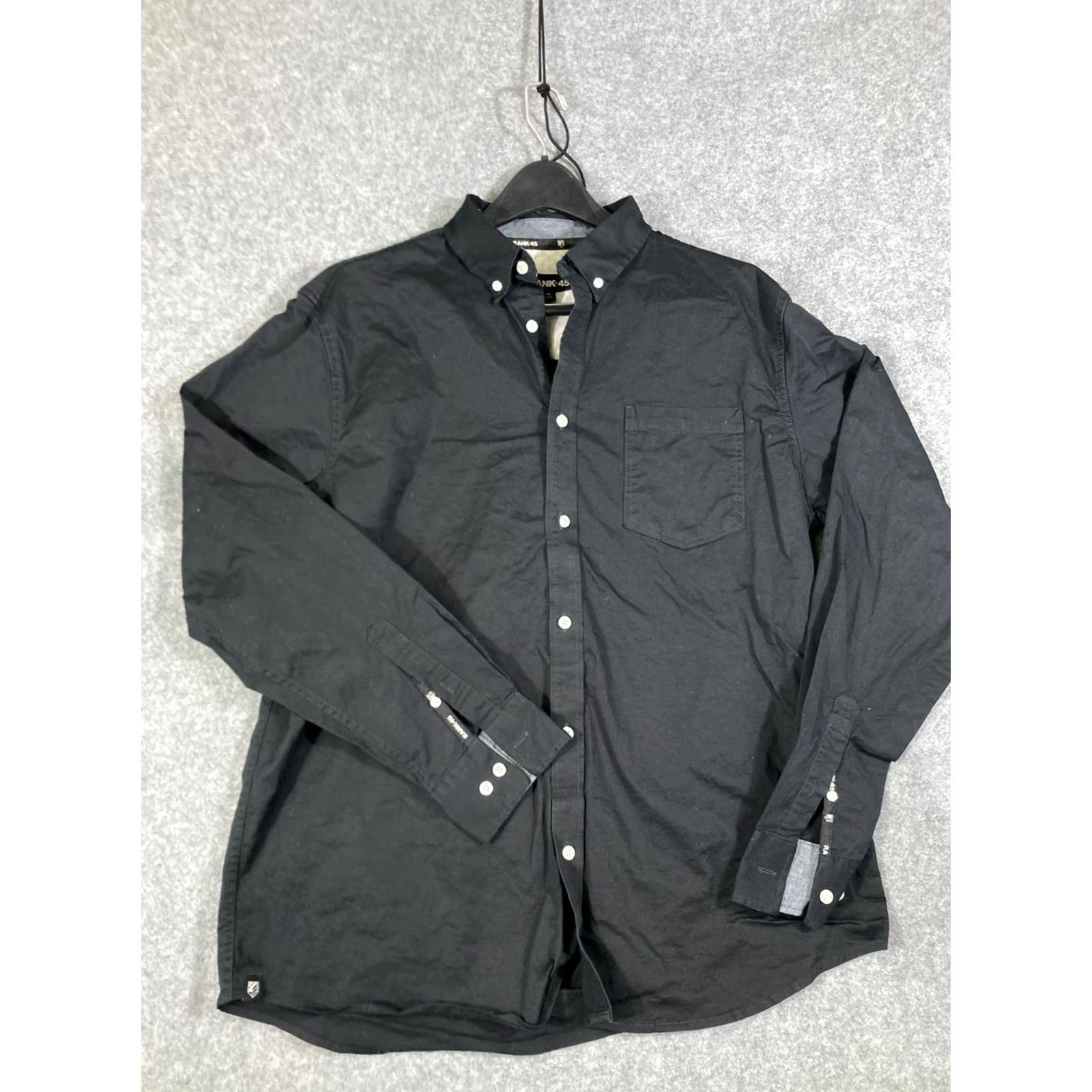Vintage Rank 45 Button Down Shirt Mens M Black Stretch Long Sleeve Preppy Pocket Casual Shirt Size US M / EU 48-50 / 2 - 3 Thumbnail