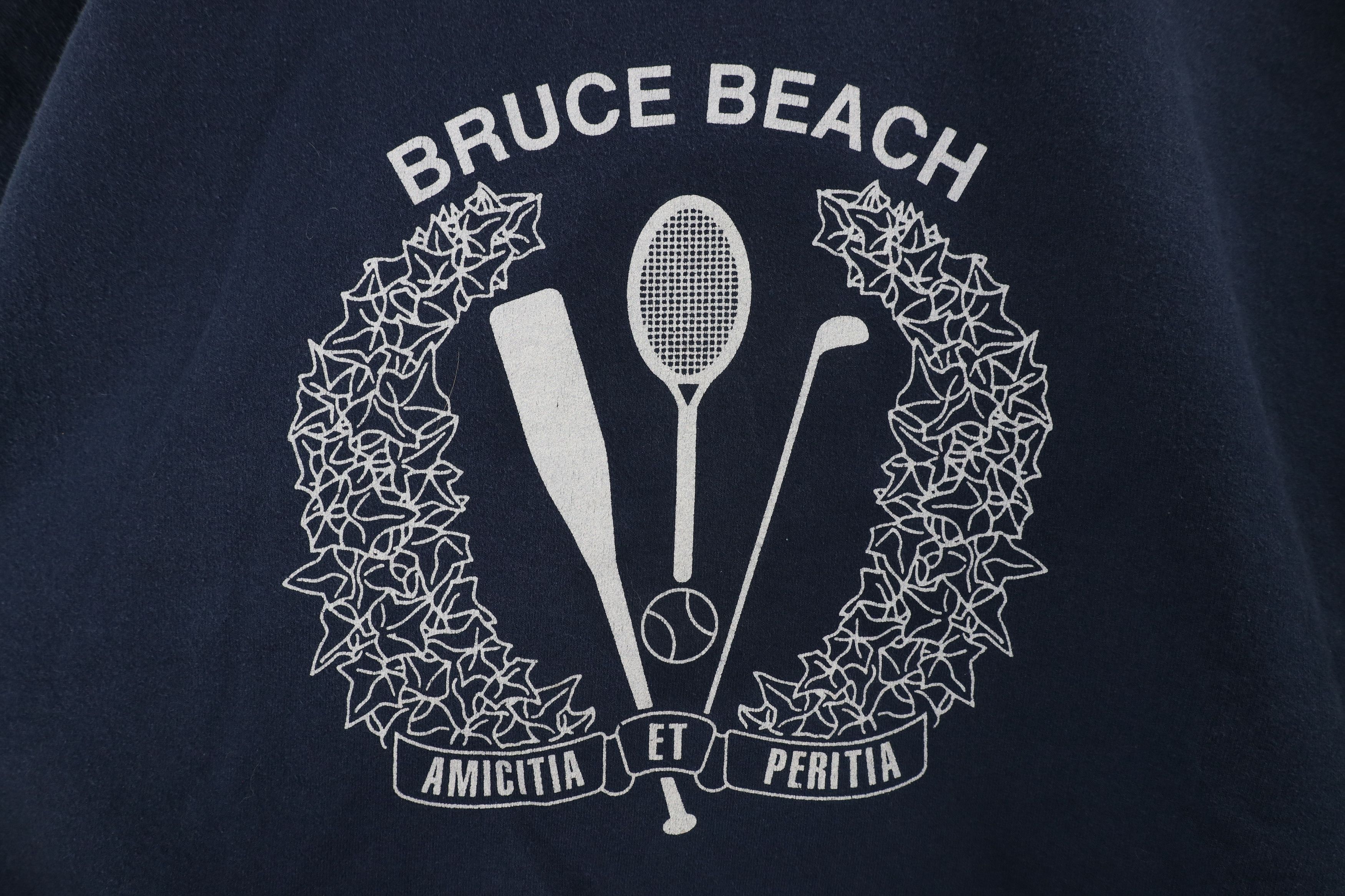 Vintage Vintage 90s Spell Out Bruce Beach California Sweatshirt Blue Size US XXL / EU 58 / 5 - 4 Thumbnail