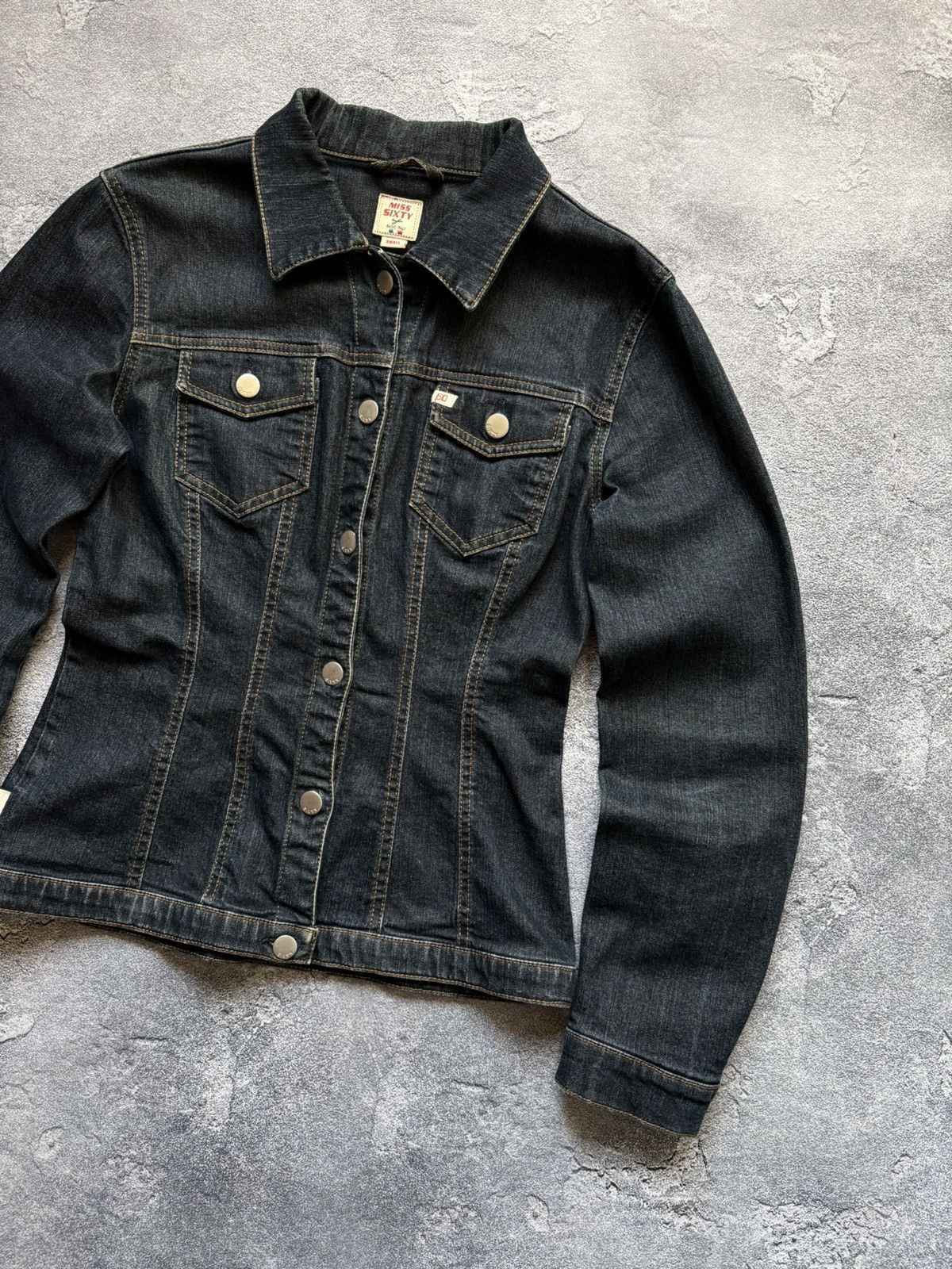 Miss Sixty Crazy Vintage Miss Sixty Luxury Y2K Dark Wash Denim Jacket Size S / US 4 / IT 40 - 4 Thumbnail