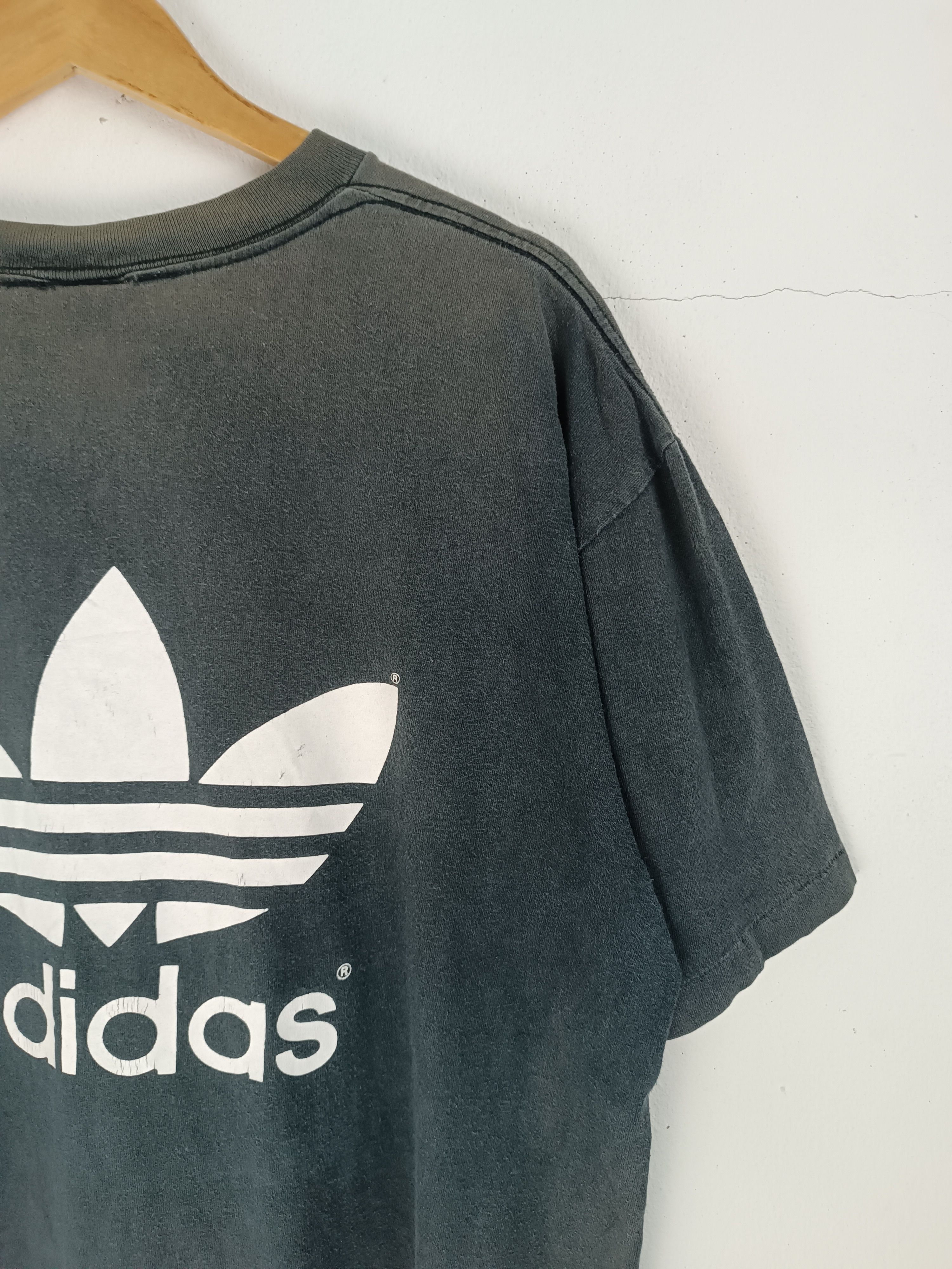 Adidas THRASHED FADED VINTAGE 90'S ADIDAS TREFOIL STITCH VERY RARE Size US XL / EU 56 / 4 - 14 Thumbnail