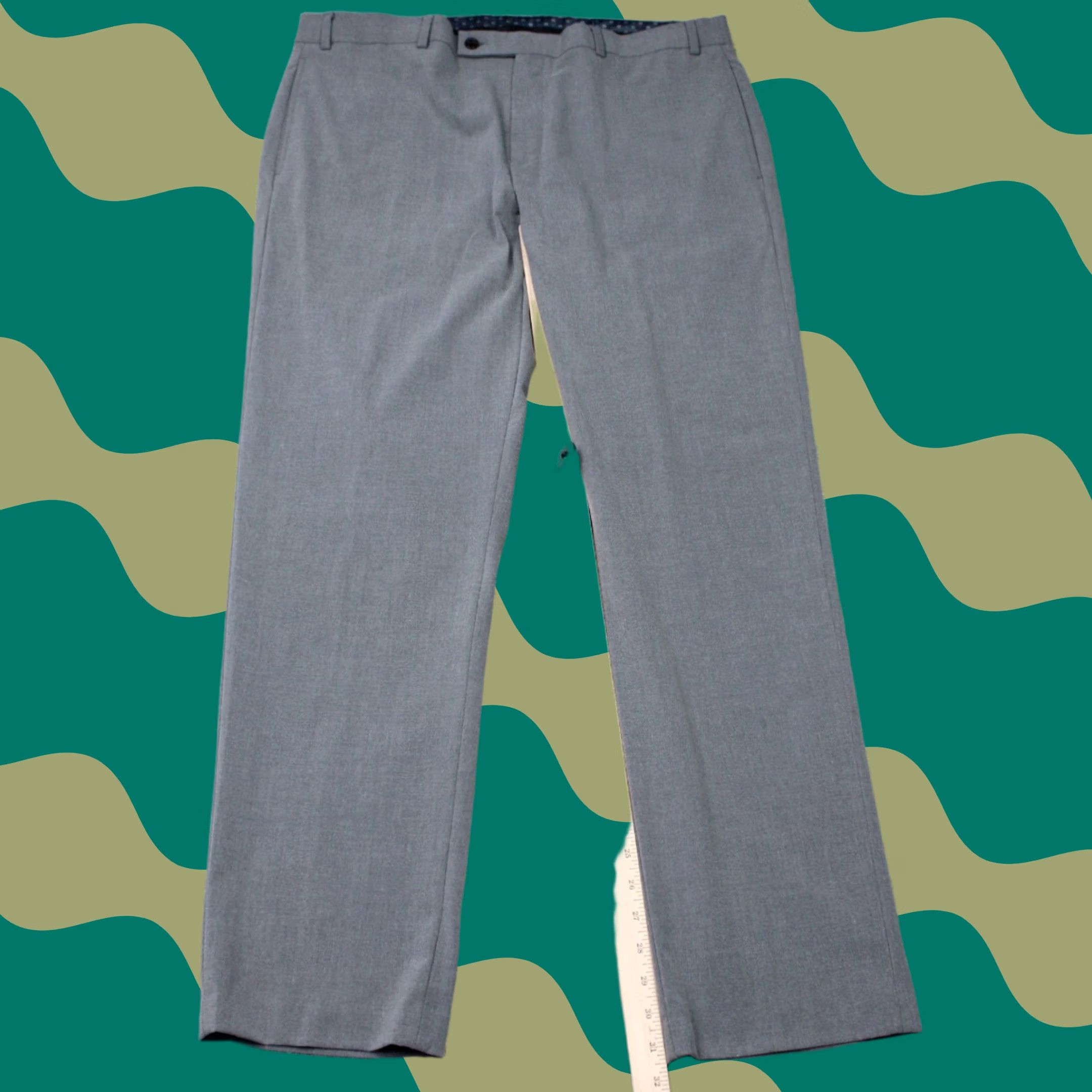 Ralph Lauren LAUREN Ralph Lauren Pants Mens 38x32 Gray Flat Front Wool/Poly Dress Pants Dressier Style Regular Straight 90s Preppy Mens Size US 38 / EU 54 - 1 Thumbnail