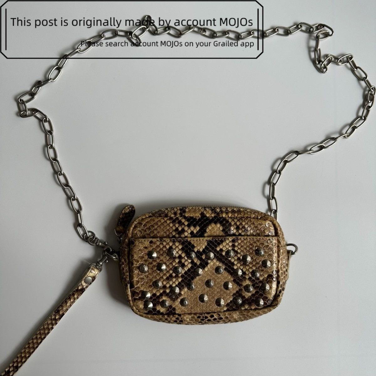Junya Watanabe Junya Watanabe SnakeSkin Rivet Shoulder Bag mojos0034 Size ONE SIZE - 1 Thumbnail