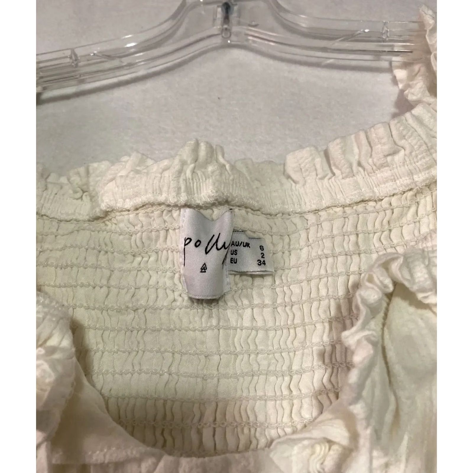 Vintage Polly Peasant Top Tank Womens Regular 2 White Long Sleeve Round Neck Casual Polyester Peasant All Seasons Mens/Womens Size XS / US 0-2 / IT 36-38 - 7 Thumbnail
