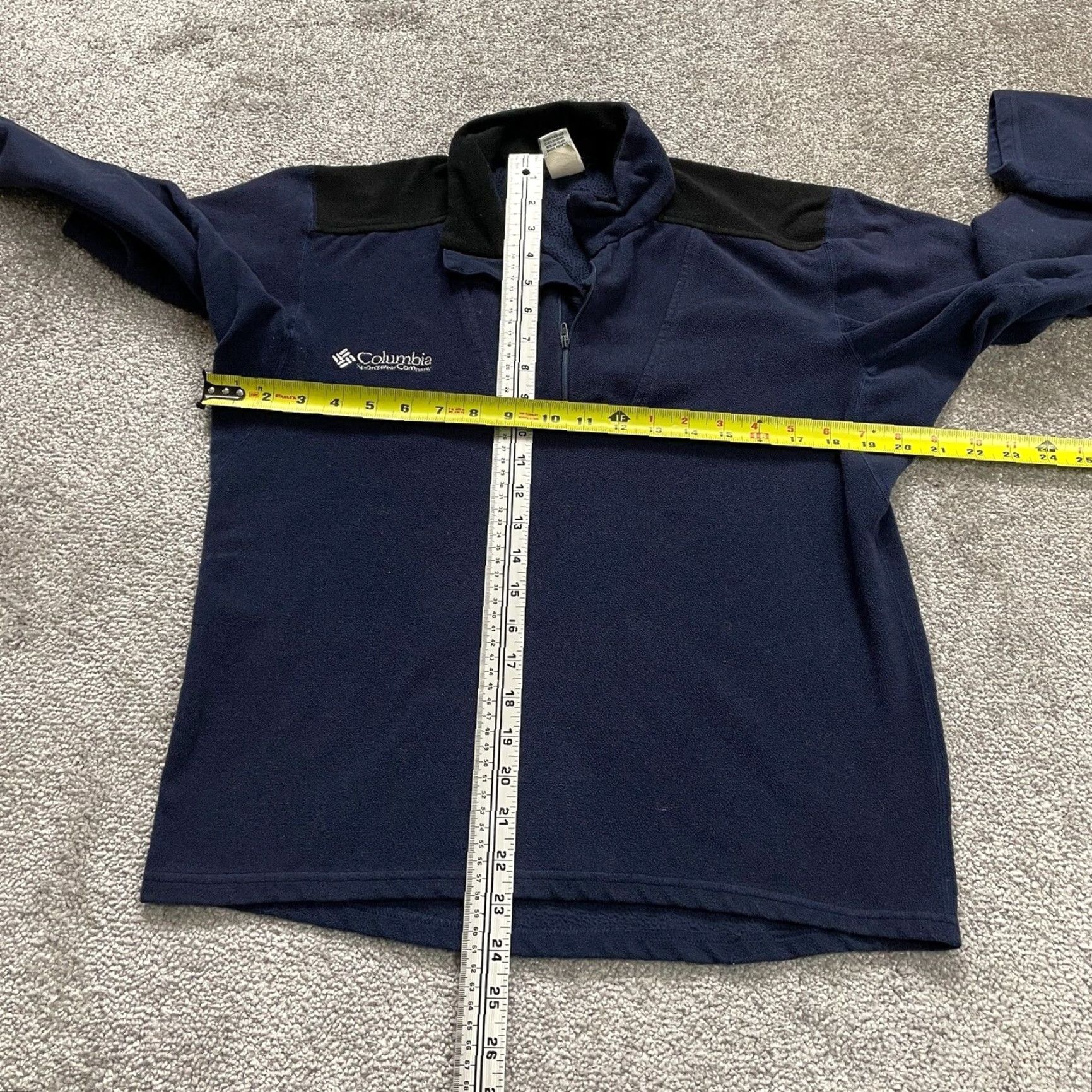 Vintage Columbia Sweatshirt Mens Small Fleece Blue Black Mock 1/4 Zip Sweatshirt Shirt Regular Length Long Sleeve Pullover 1/4 Zip Logo Embroidered Size US S / EU 44-46 / 1 - 6 Thumbnail