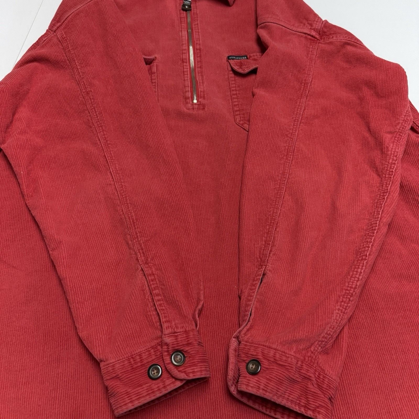 Structure × Vintage Vintage Structure Corduroy Anorak Jacket Adult Large Red Col Size US L / EU 52-54 / 3 - 8 Thumbnail
