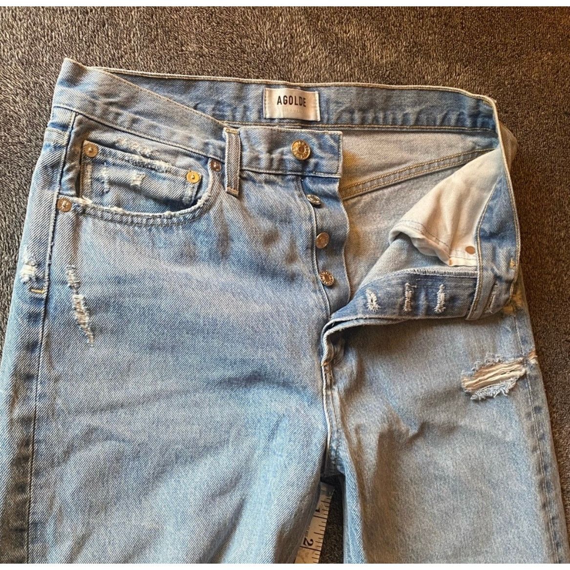 Agolde AGOLDE Los Angeles Blue Distressed Jeans ( 26 ) Size 26" / US 2 / IT 38 - 3 Thumbnail