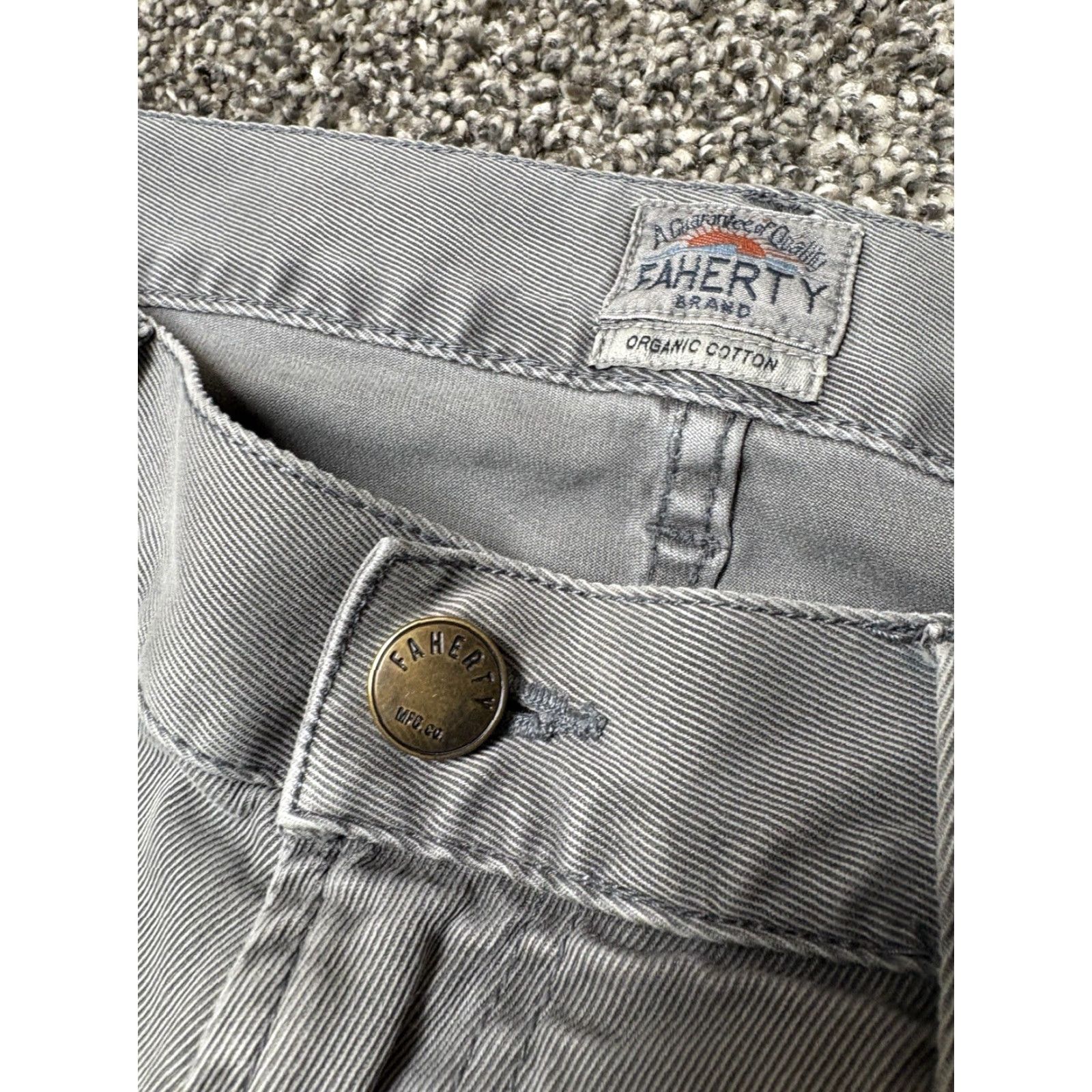 Faherty Faherty Pants Mens 32 Gray Chino Stretch Twill Casual Tapered Leg Comfort Soft Size US 32 / EU 48 - 5 Thumbnail