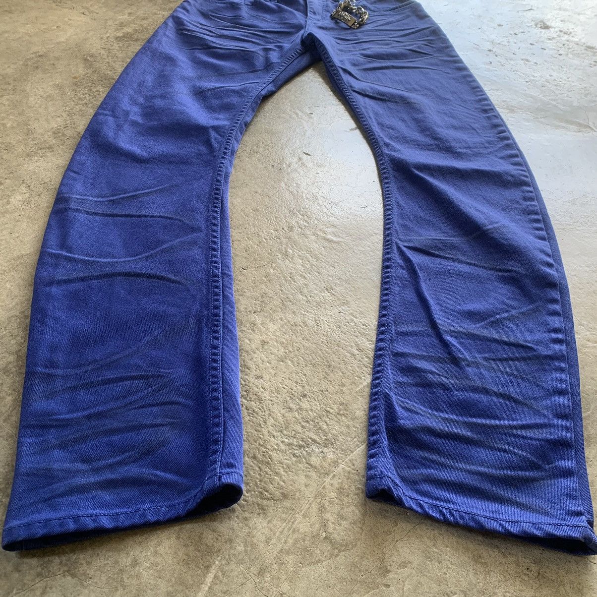 If Six Was Nine Semantic Design Black Whiskers Fading Super Blue Jeans Size US 32 / EU 48 - 2 Thumbnail