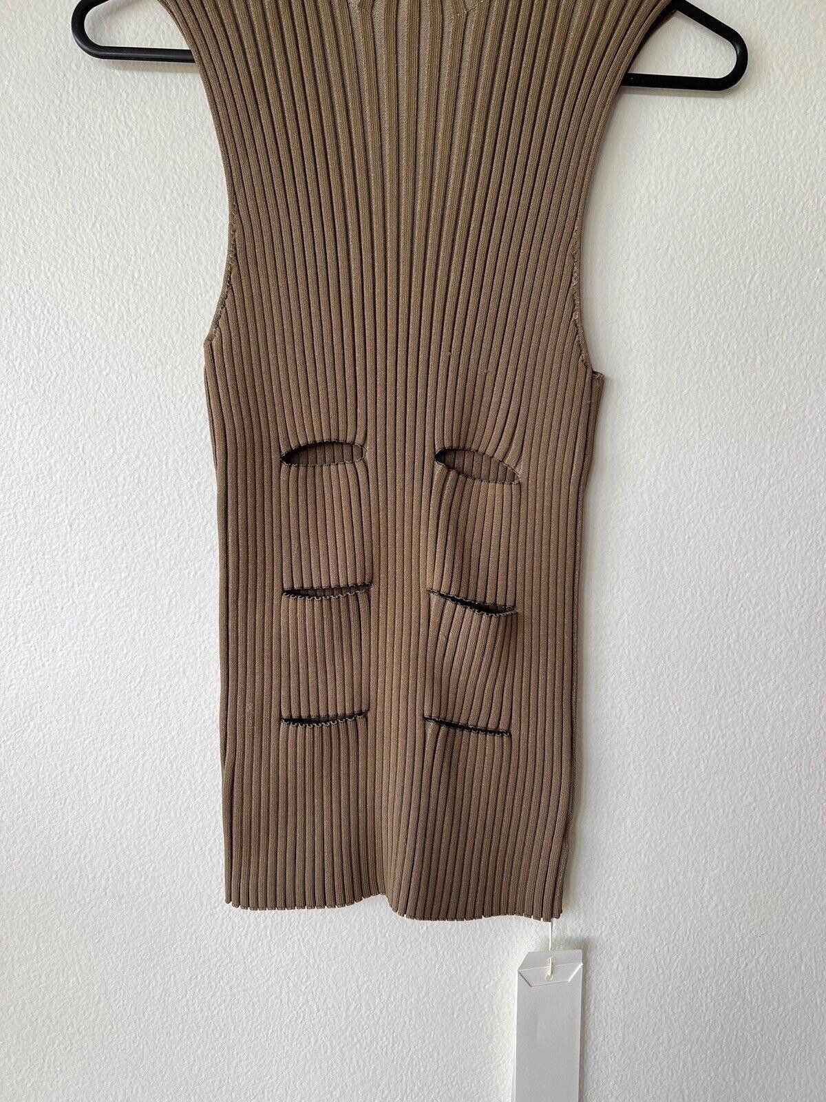 New dion lee rib slash top rib tank singlet green medium