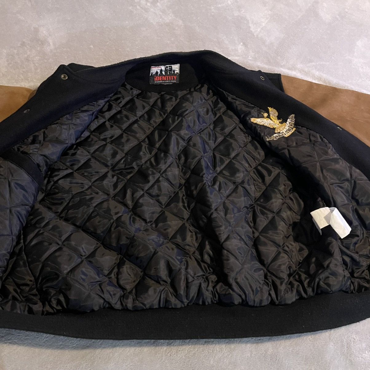 Other Vintage 90s Identity Golden Eagle Jacket Men L Wool Leather Size US L / EU 52-54 / 3 - 7 Thumbnail