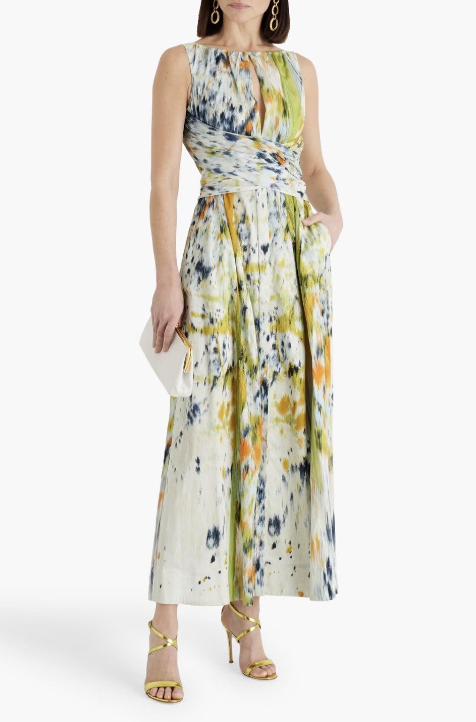 Oscar De La Renta Oscar de la Renta Halter Abstract Maxi Dress size 12 Size XL / US 12-14 / IT 48-50 - 3 Thumbnail