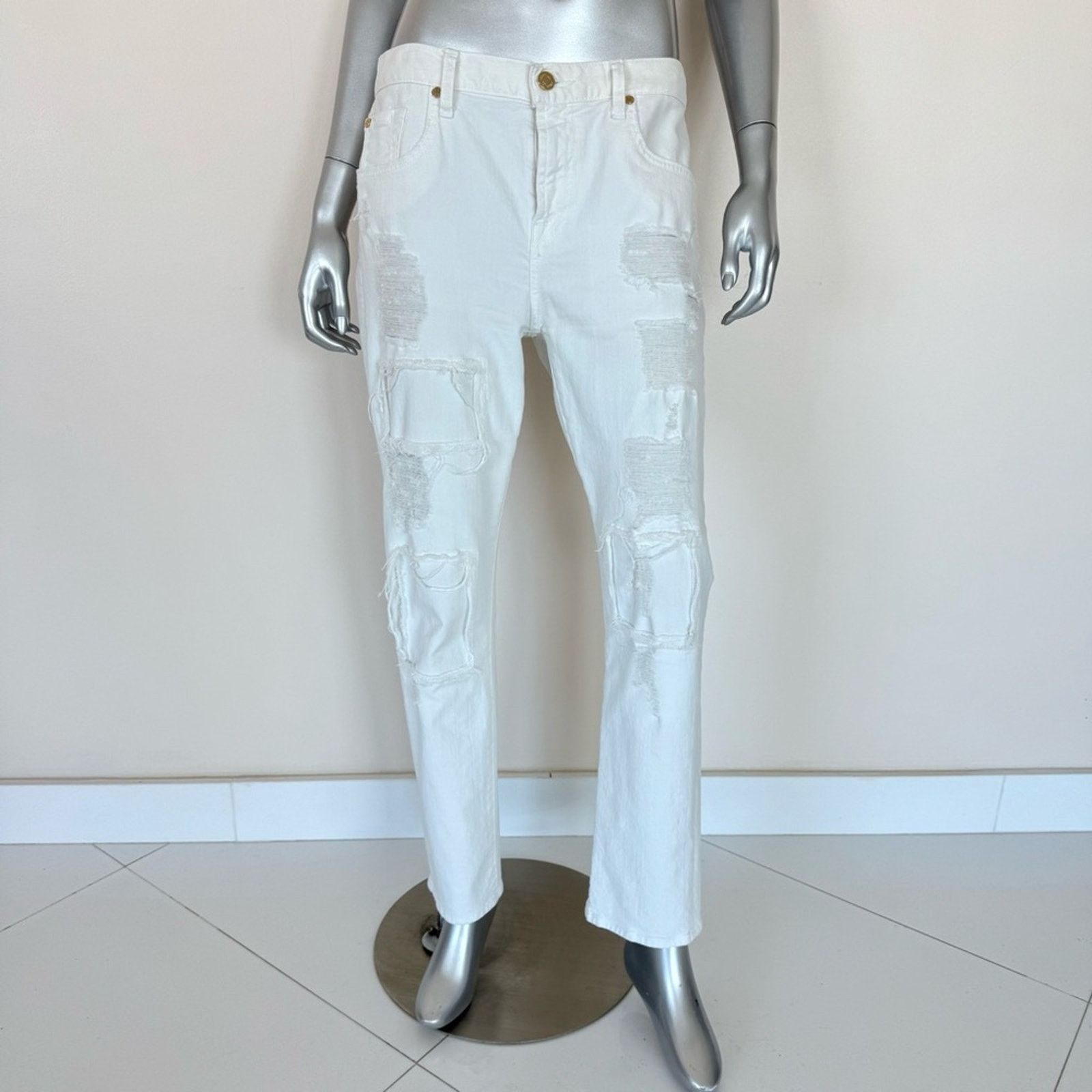 7 For All Mankind 7 for all Mankind women stretchy white jeans size 30 Size 30" / US 8 / IT 44 - 1 Thumbnail