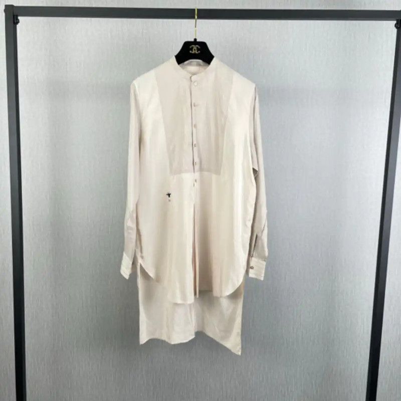 Dior Dior Pale Pink Silk Long Sleeve Shirt 0089 Size S / US 4 / IT 40 - 1 Thumbnail
