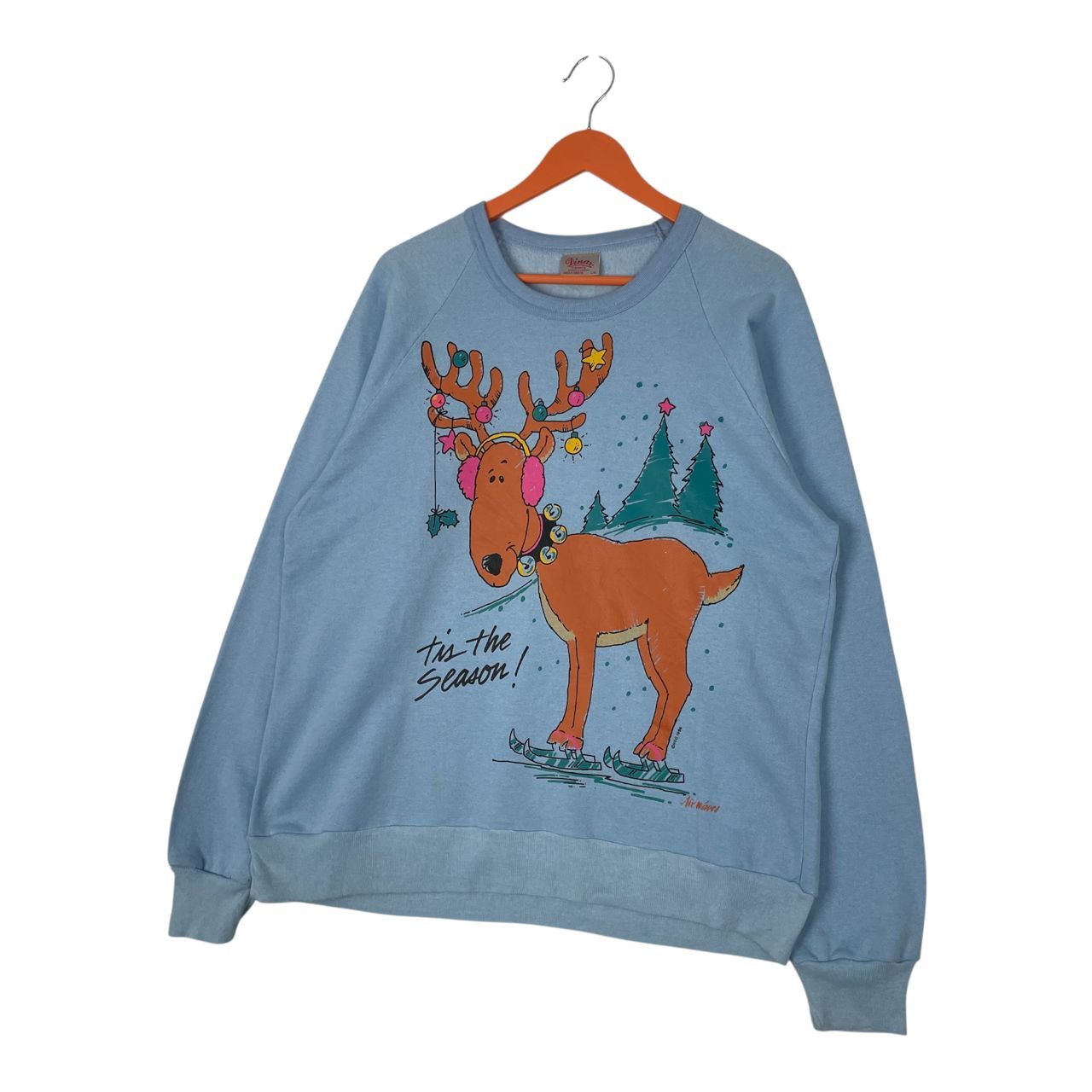 Vintage Vintage1986 Air waves Dina’s Reindeer Christmas Sweatshirt Size US M / EU 48-50 / 2 - 2 Thumbnail