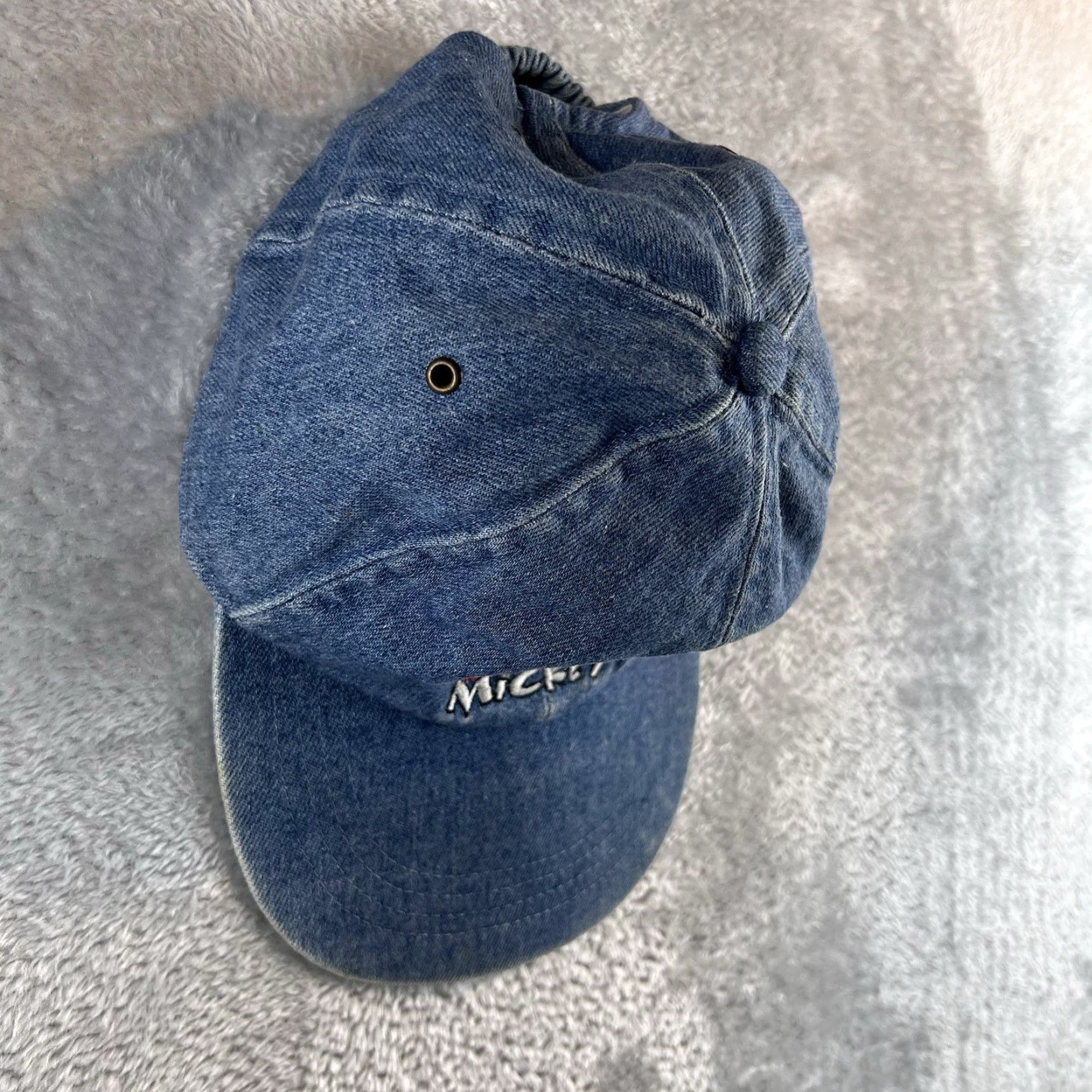Mickey Unlimited VINTAGE Mickey Unlimited Denim Hat Baseball Cap One Size Men Adjustable Blue Denim Cartoon Logo 90s Size US 35 - 2 Thumbnail