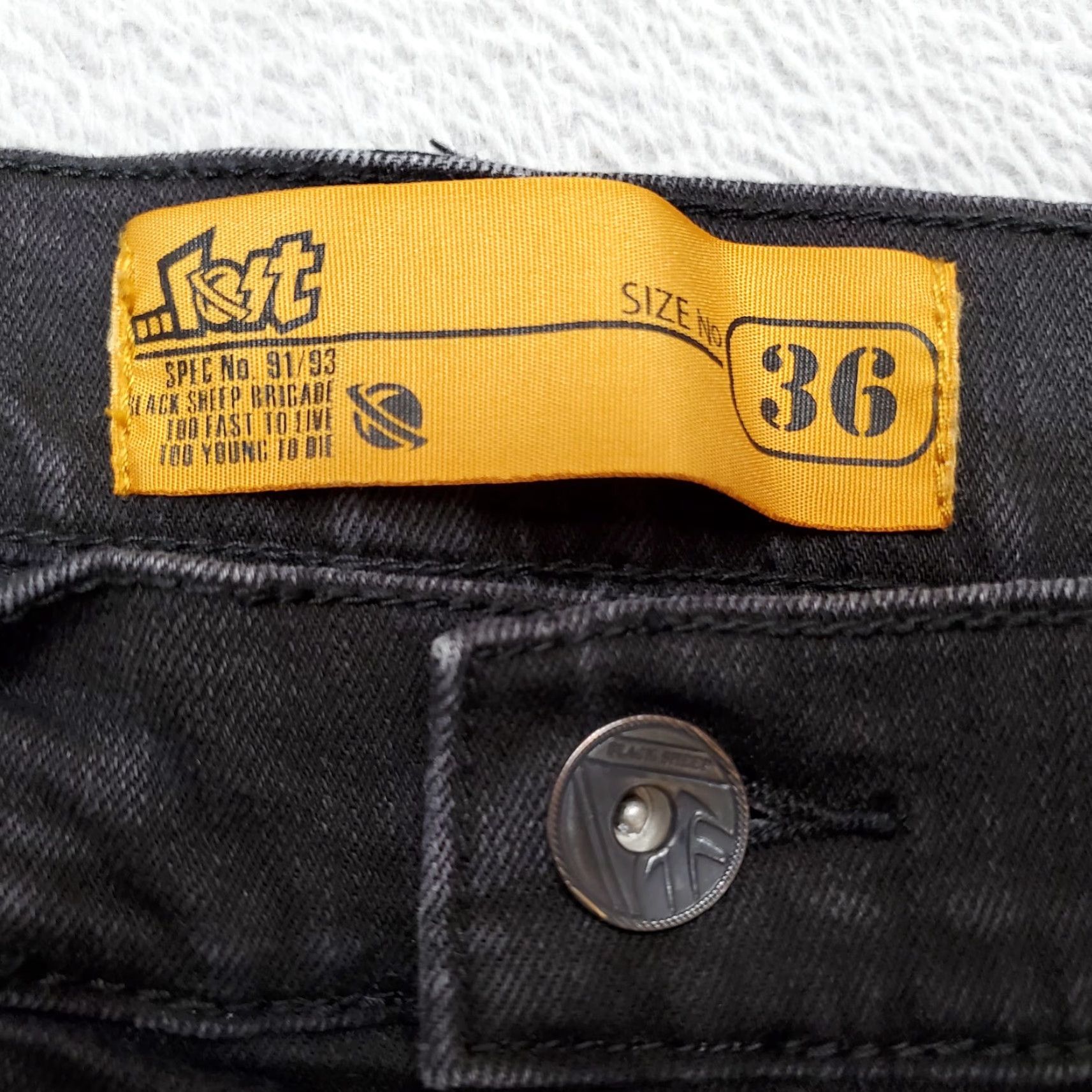 Denime Dysfunctional Jeans Men 36x33 Black Denim Pants Black Sheep Brigade Fast Skate Jeans Shirt? Size US 36 / EU 52 - 6 Thumbnail