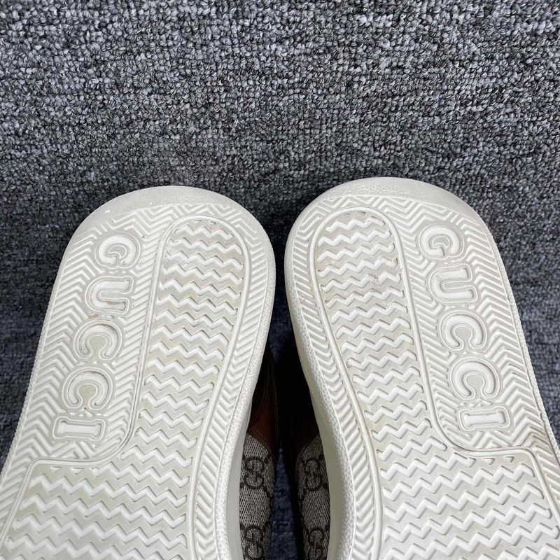 Gucci Gucci Brown Canvas Lace-Up Stylish Sneakers - Size US 10.5 / EU 43-44 - 9 Thumbnail