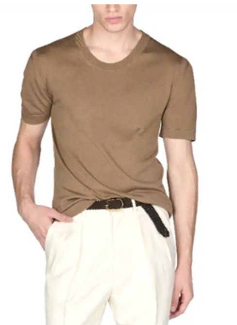 Tom Ford o1loc1c1224 KCS002 Crewneck T-Shirt in Brown Size US M / EU 48-50 / 2 - 1 Preview