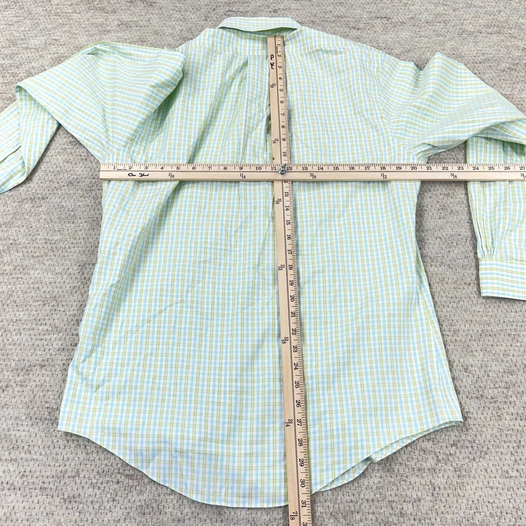 Brooks Brothers Brooks Brothers Men's Slim Fit Green Plaid Button-Up Shirt Medium Casual Dress Size 40R - 7 Thumbnail
