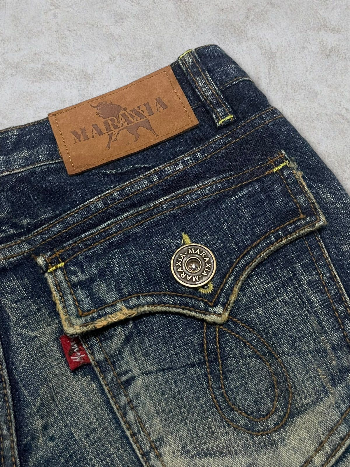 GOSTAR DE FUGA Maraxia Mudwash Distressing Flared Cracked Design Denim Size 25" / US 0 / IT 36 - 13 Thumbnail
