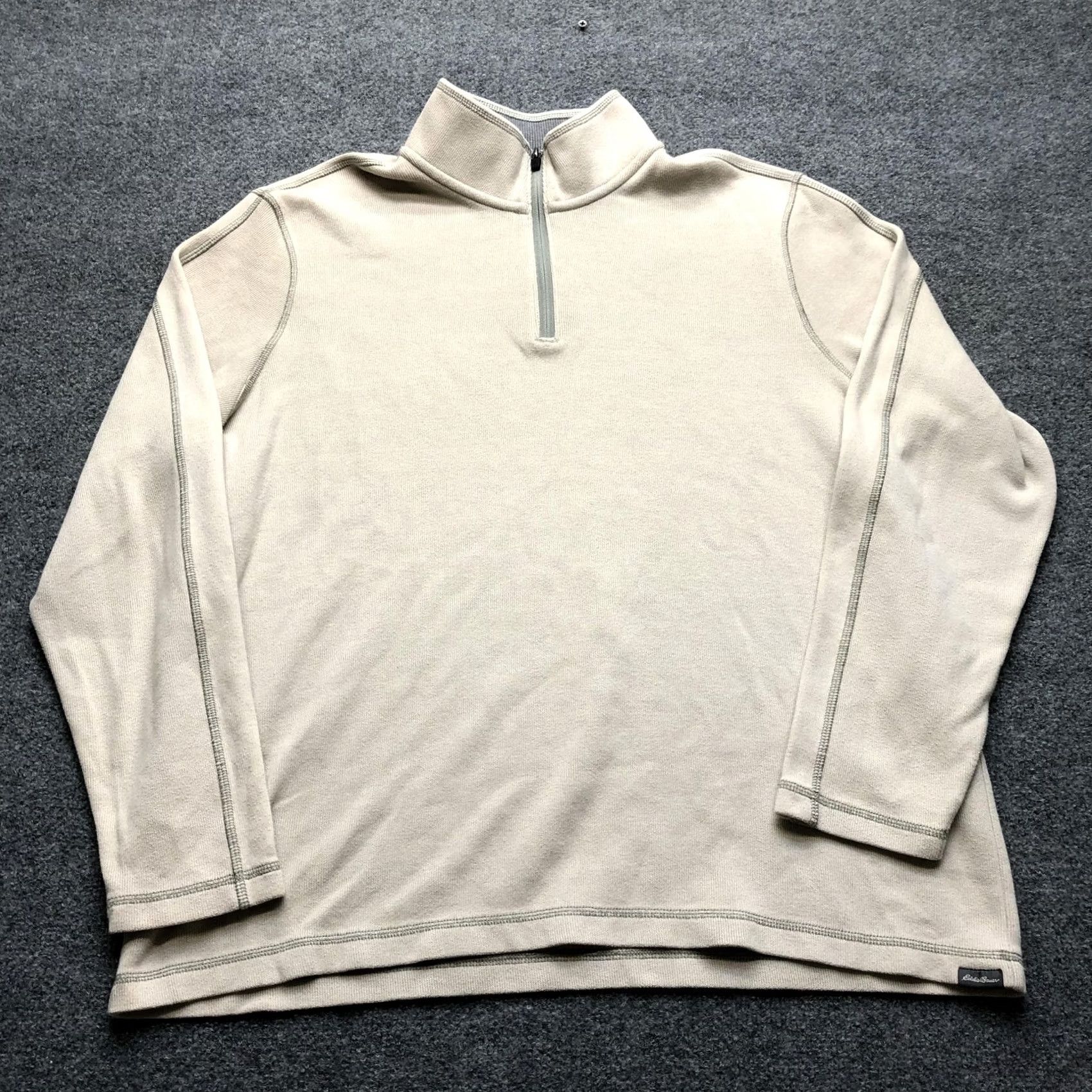 Eddie Bauer Eddie Bauer Sweater Mens 2XL Beige Red 1/4 Zip Mock Neck Knit Pullover Lot 2 Size US XXL / EU 58 / 5 - 7 Thumbnail