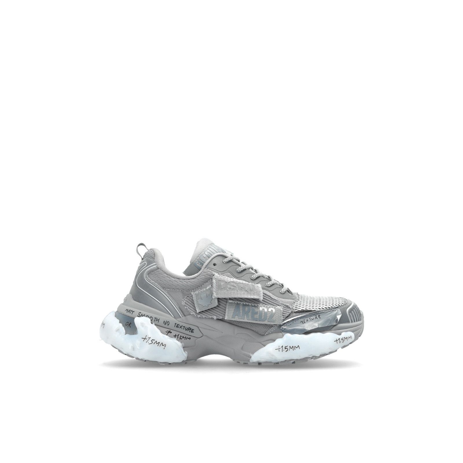 DSQUARED2 Faster Gray Fabric Sneakers New And Authentic (Men