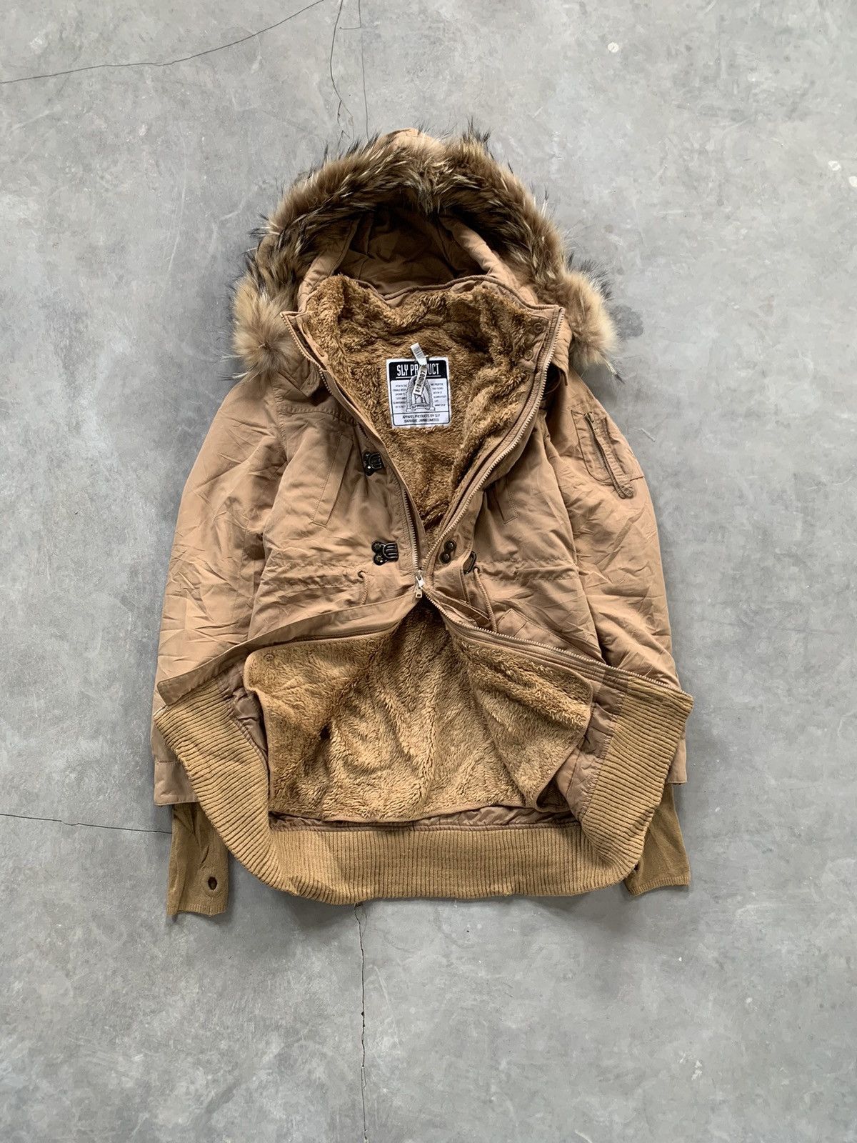 Japanese Brand 2000s SLY - Vkei Style Thumbhole Racoon Fur Hoodie Jacket Size US M / EU 48-50 / 2 - 2 Thumbnail