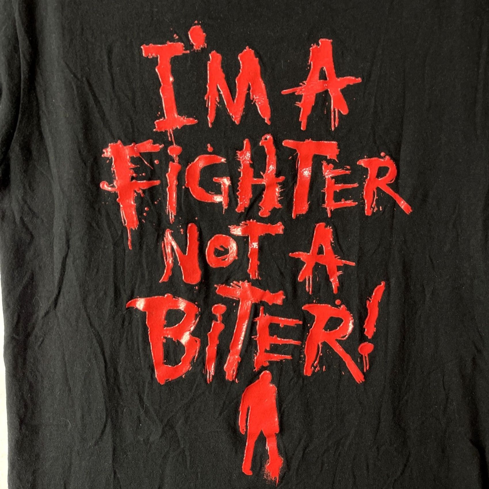 Vintage VINTAGE Halloween Horror Nights Shirt Mens Large Black Im A Fighter Not A Biter Novelty Size US L / EU 52-54 / 3 - 5 Thumbnail