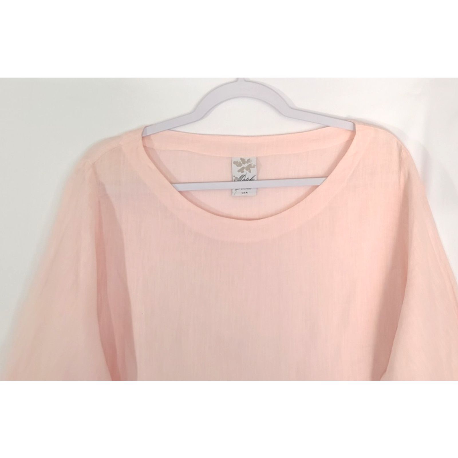 Other Matchpoint Womens 100% Linen Pink Tunic Skirt Set Large Size 32" / US 10 / IT 46 - 4 Thumbnail