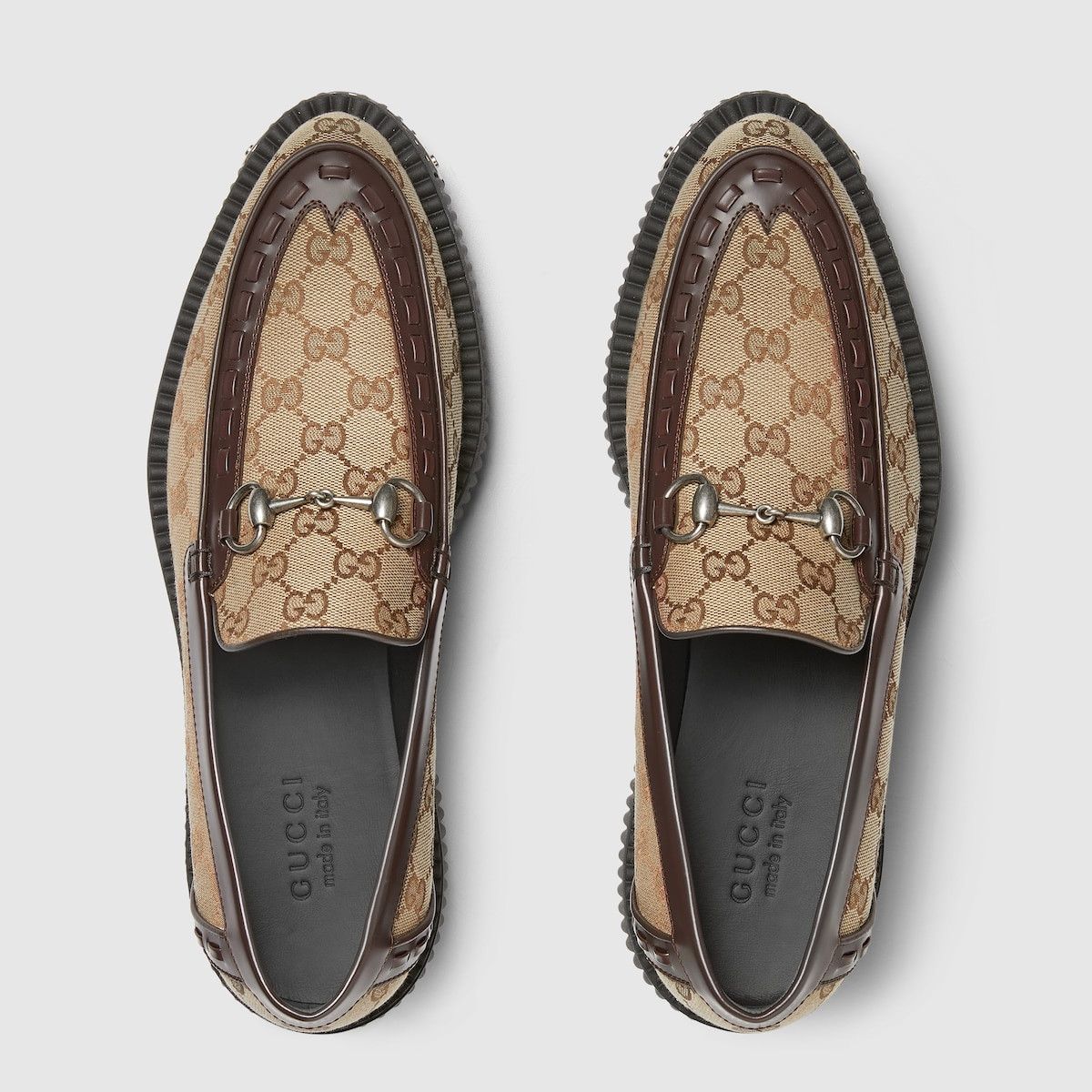 Gucci o1loc1c1125 Horsebit GG Creeper Loafer Shoes in Beige Size US 10.5 / EU 43-44 - 5 Thumbnail