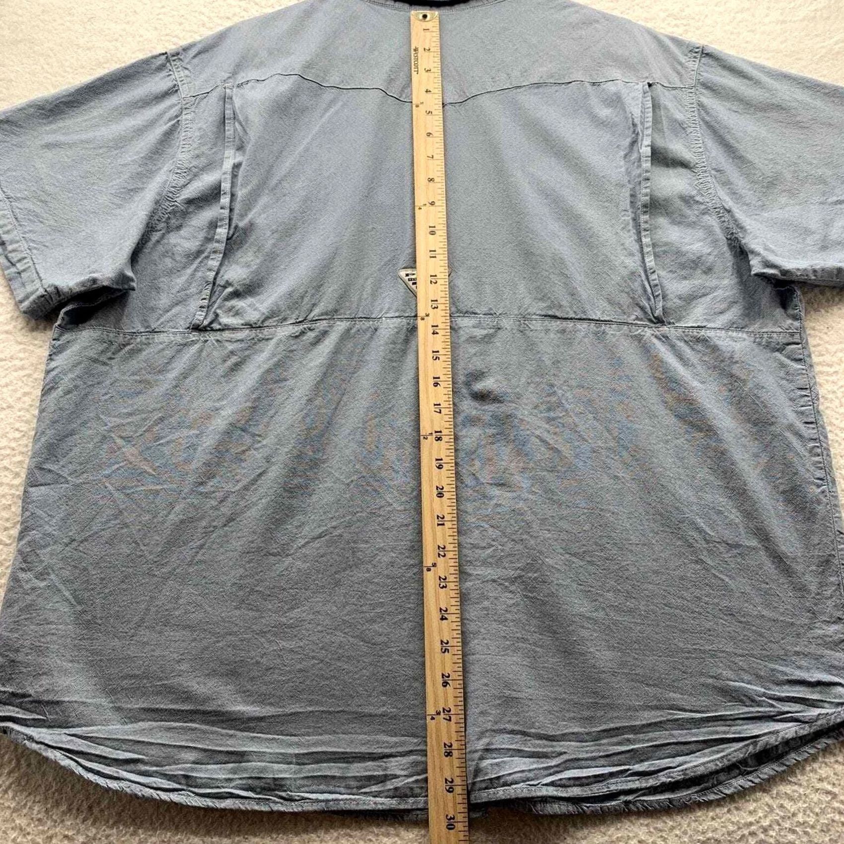 Vintage Columbia PFG Pearl Snap Shirt Mens XXL 2XL Blue Fishing Outdoors Vented FM1019 Size US XXL / EU 58 / 5 - 7 Thumbnail