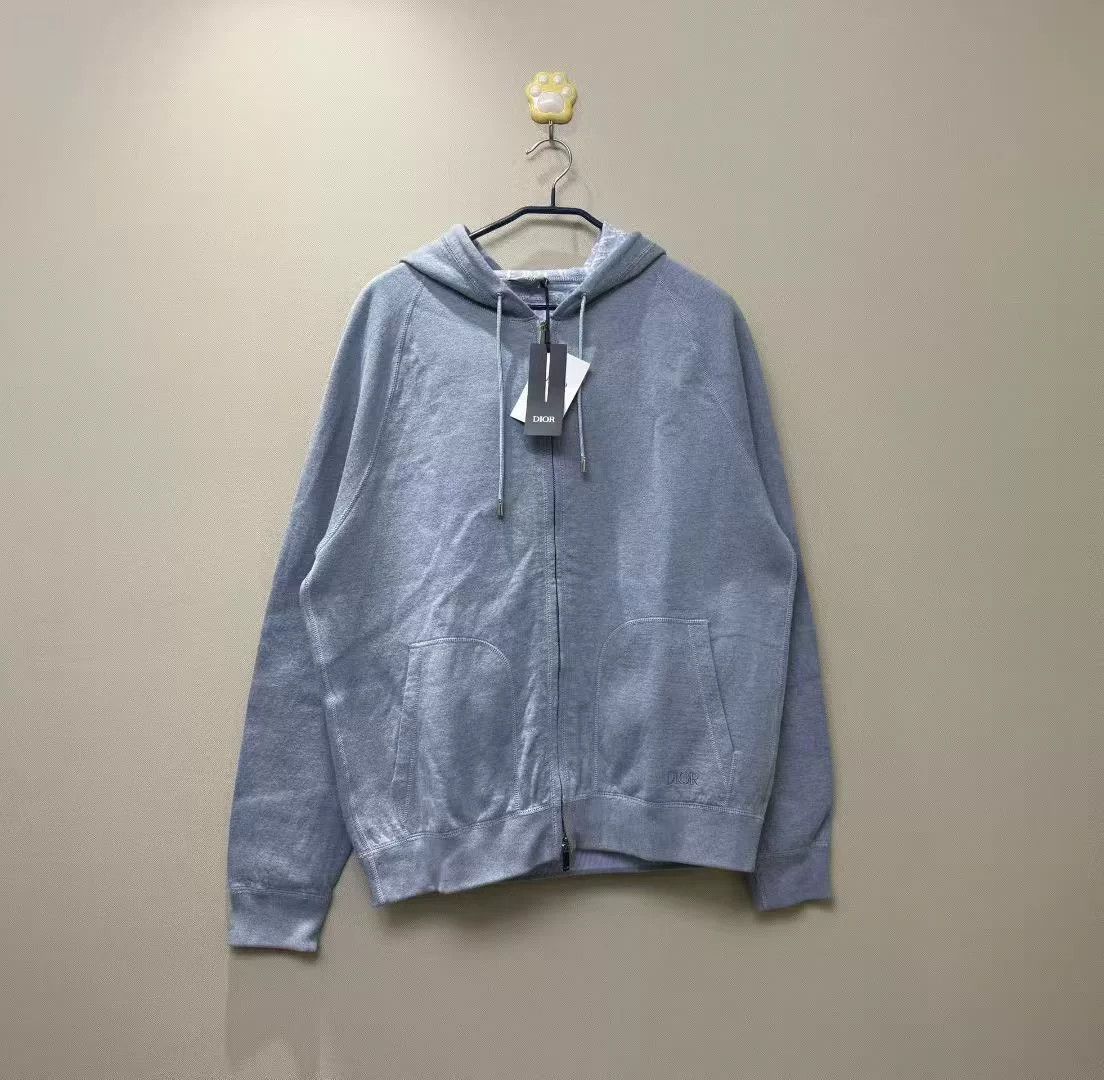 Dior dior logo cashmere coat in dust blue Size US XXL / EU 58 / 5 - 1 Thumbnail
