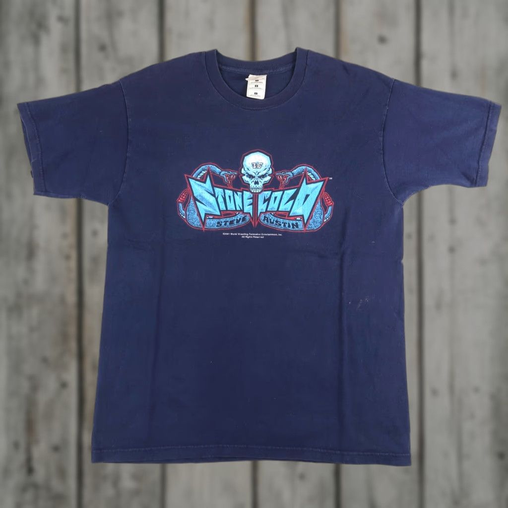 Fruit Of The Loom VINTAGE WWF Stone Cold Steve Austin 3:16 T-Shirt Men L Blue Cotton Graphic Print Skull Sports 2000-2009 Mens Size US L / EU 52-54 / 3 - 1 Thumbnail