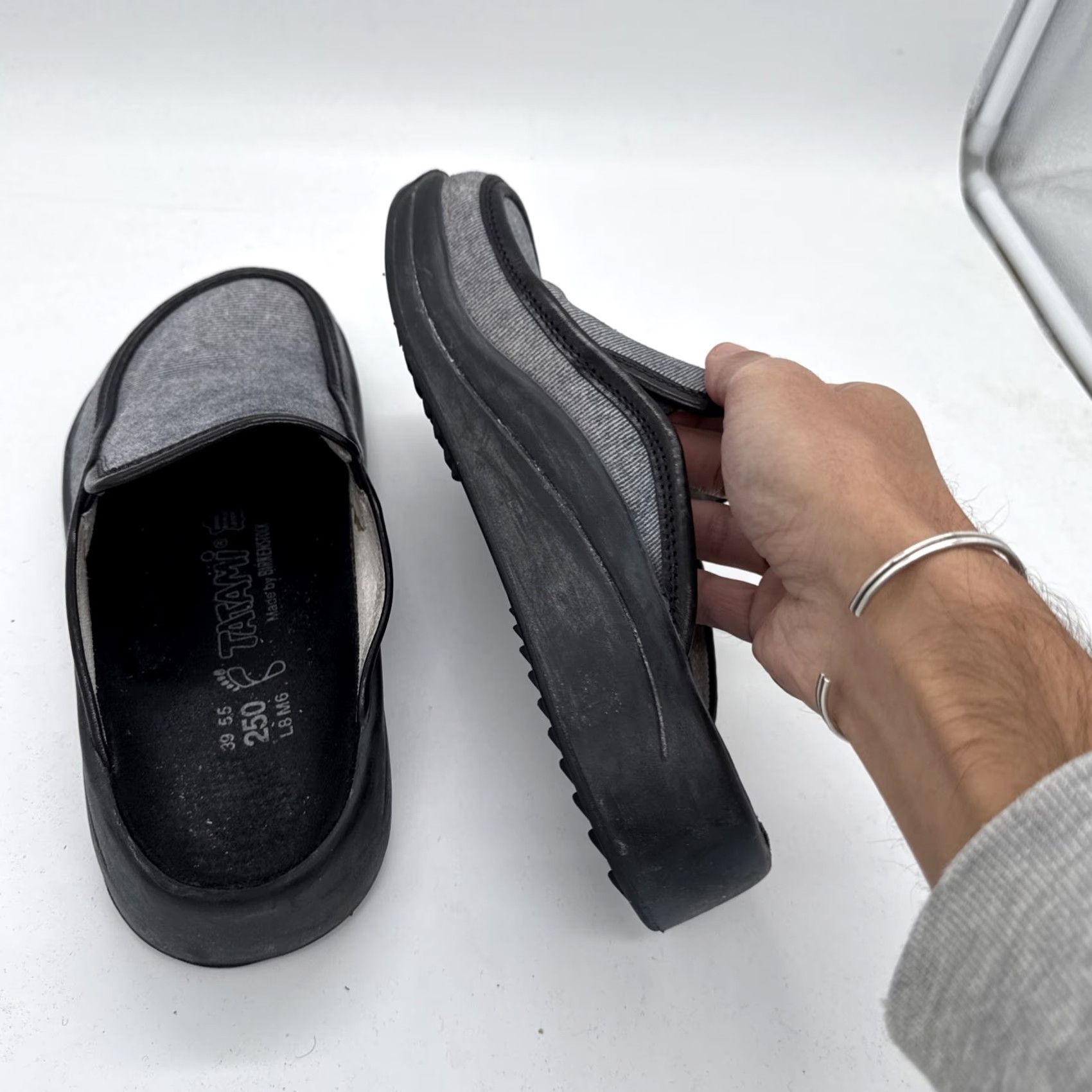Birkenstock Tatami Birkenstock Tatami Clog Blue Pinstripe Slip On Women Size 39/US 8 Vintage.Discontinued Arch Support Comfort Suede Leather Insole Size US 8 / IT 38 - 7 Thumbnail