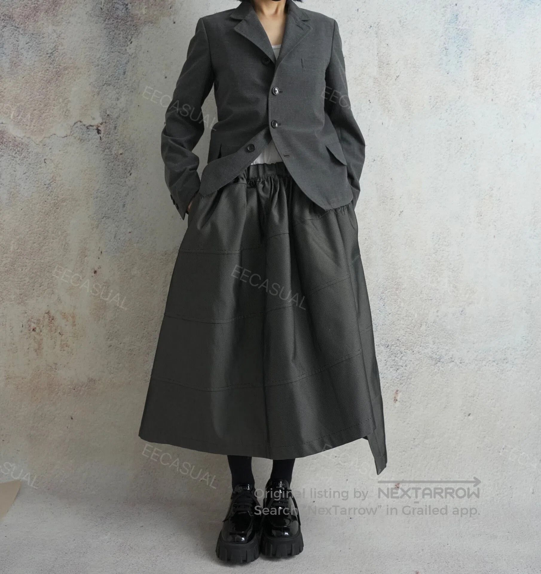 CDG by Comme des Garcons CDG Rei Kawakubo Gray Fringe Blazer. Size XS / US 0-2 / IT 36-38 - 1 Thumbnail