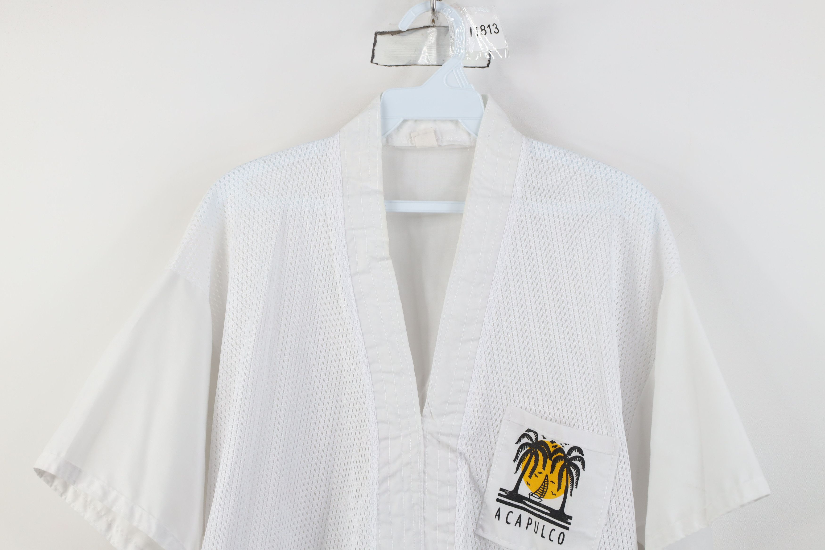 Vintage Vintage 90s Streetwear Sheer Pullover Beach T-Shirt White Size US XXL / EU 58 / 5 - 2 Thumbnail