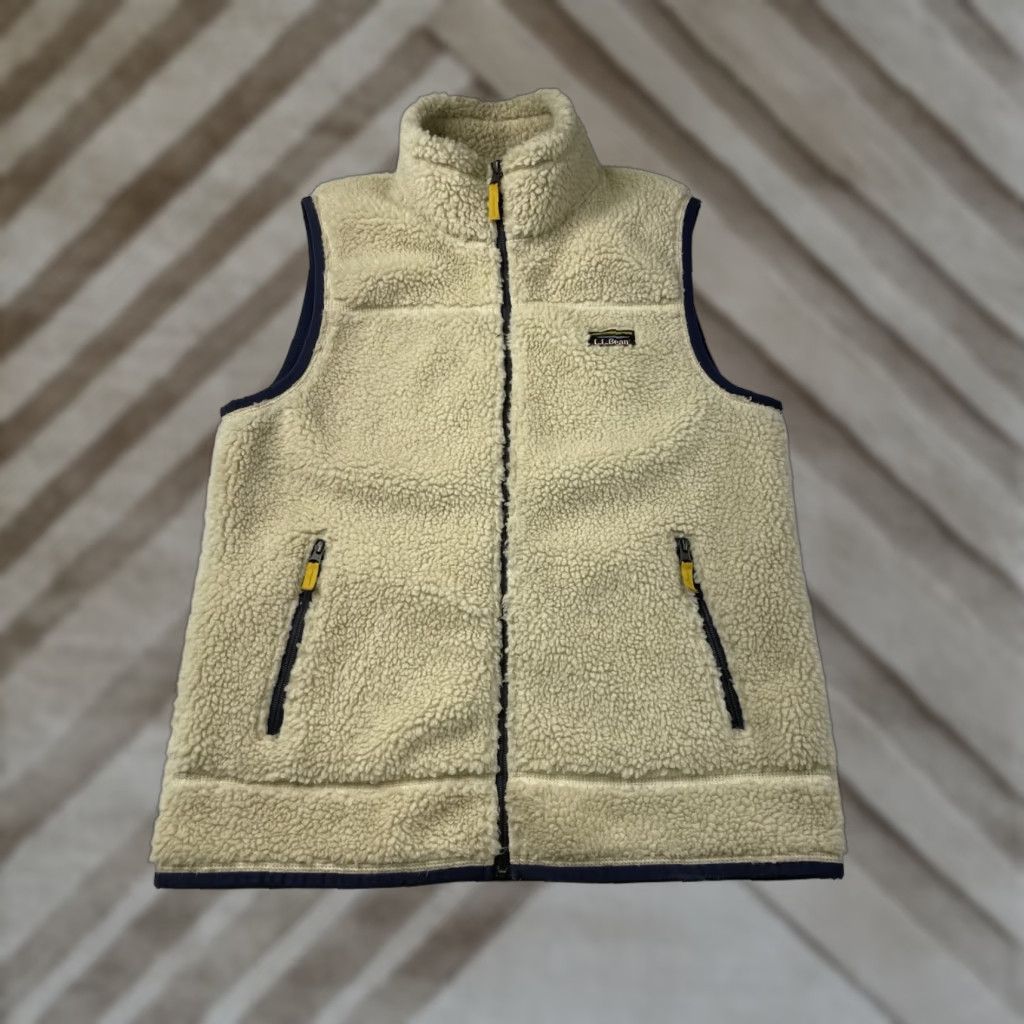 Vintage VINTAGE LL Bean Deep Pile Fleece Vest Mens Medium Cream Full Zip Outdoor Casual 502429 Size US M / EU 48-50 / 2 - 1 Thumbnail