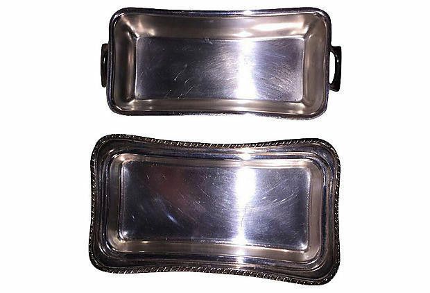 Designer Crescent Silver-Plate Butter Dish Size ONE SIZE - 4 Thumbnail