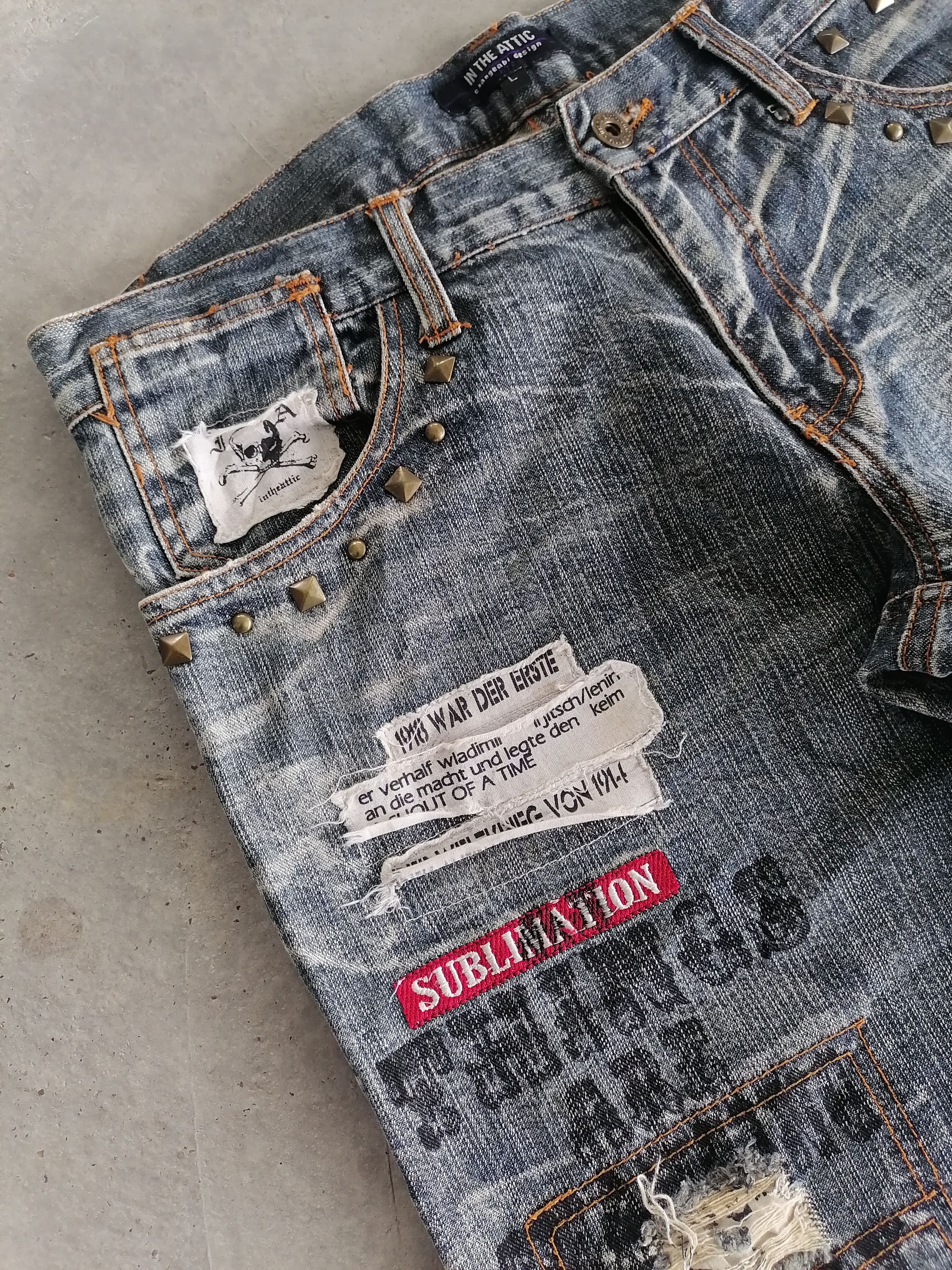 Seditionaries Flare Jeans In The Attic Gothic Erd Distressed Denim Pants Size US 31 - 6 Thumbnail