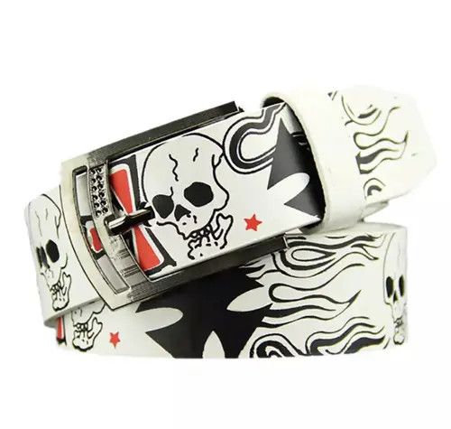 Japanese Brand × Vintage Scull white belts Size ONE SIZE - 1 Thumbnail