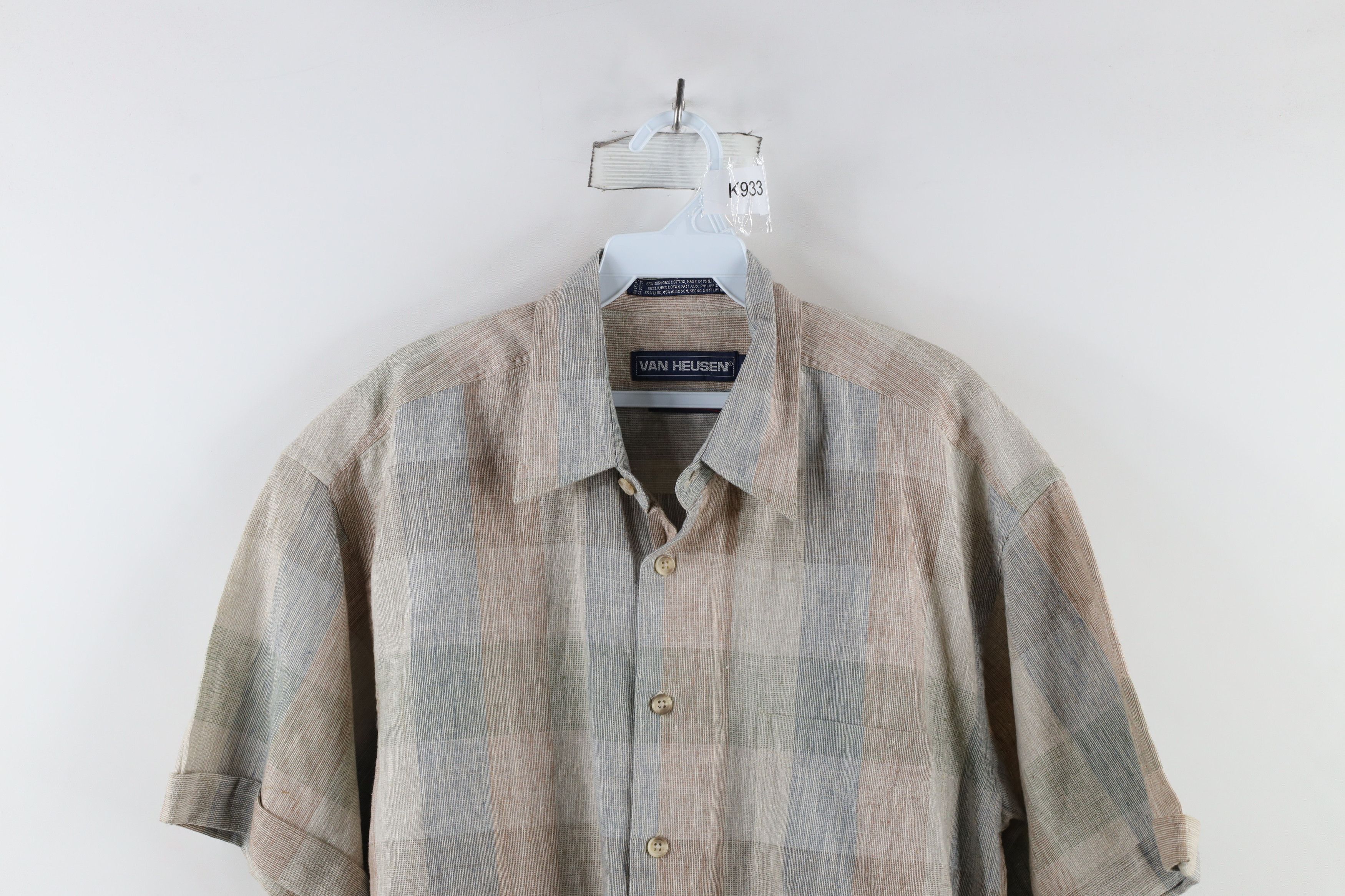 Vintage Vintage 90s Streetwear Pastel Linen Blend Button Down Shirt Size US M / EU 48-50 / 2 - 2 Thumbnail
