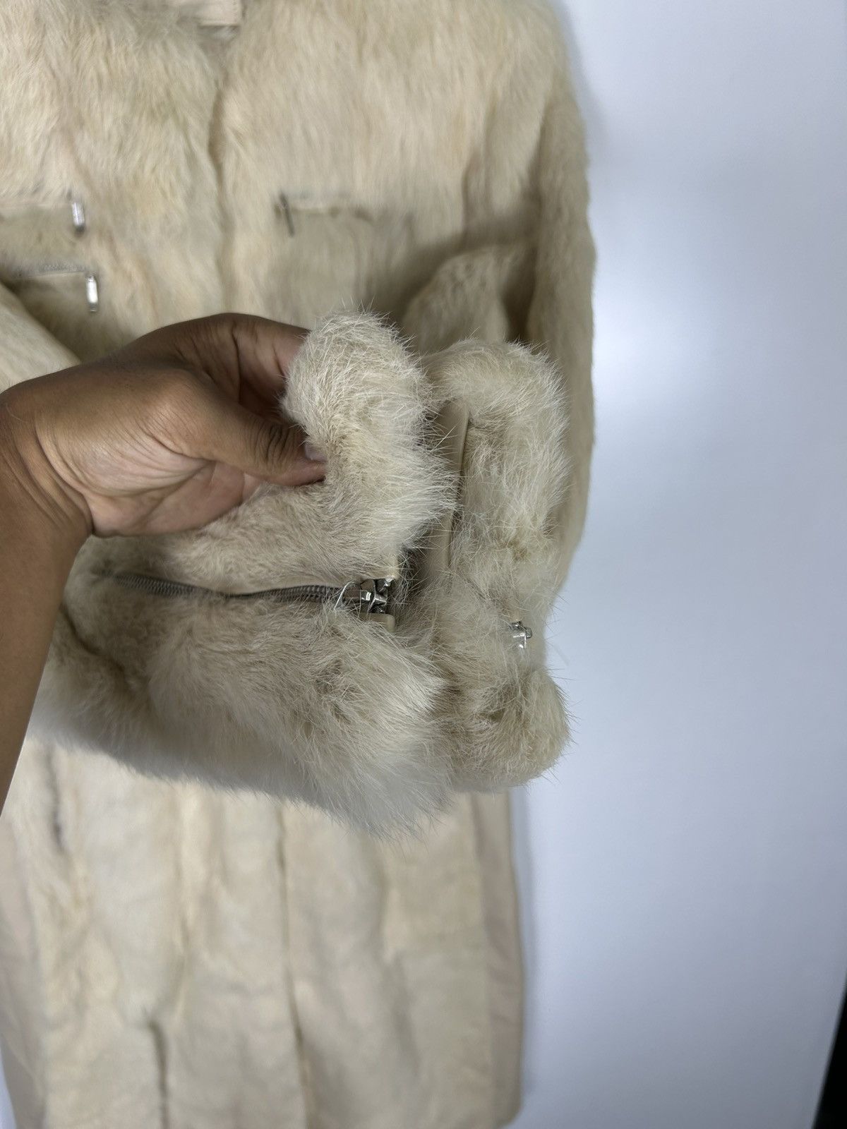 Sagafurs 🔥 Ines Et Marechal Rabbit Fur Real Leather Long Jacket Size S / US 4 / IT 40 - 8 Thumbnail