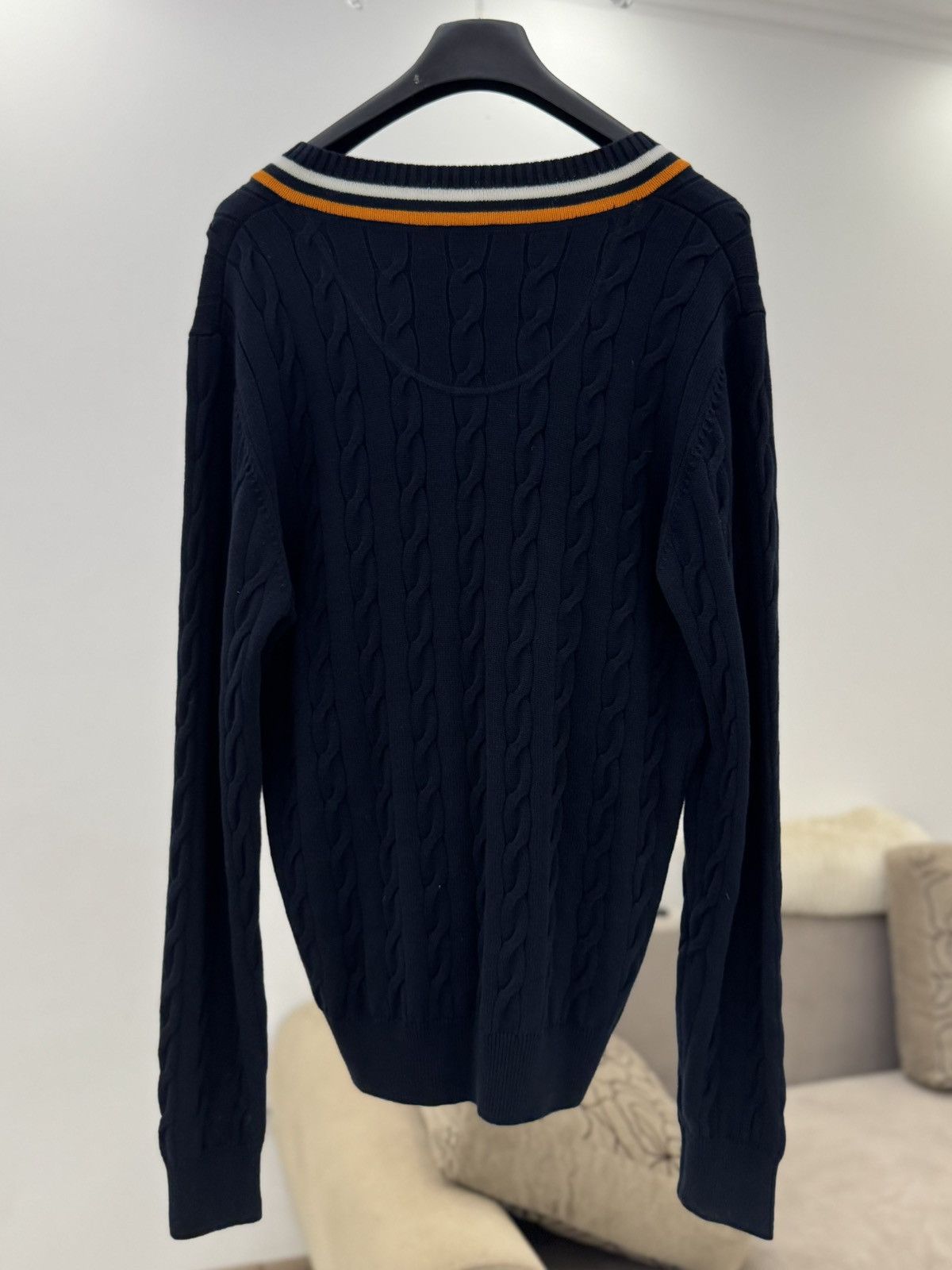 Vintage Berckeley Cable Knit V Neck Cricket Sweater Size US L / EU 52-54 / 3 - 5 Thumbnail