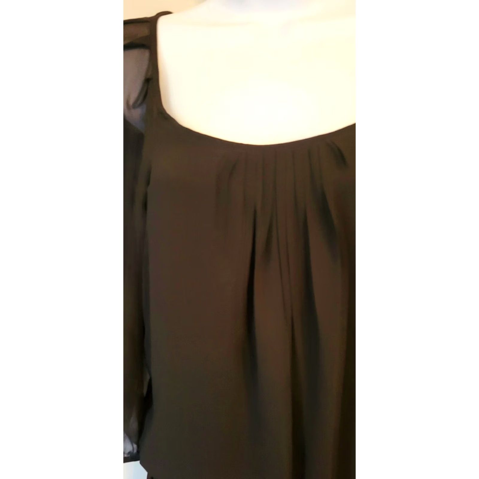 Vintage Vintage B Darlin Dress M Black Sheer Blouson Bodycon Mini 90s Women Size M / US 6-8 / IT 42-44 - 3 Thumbnail