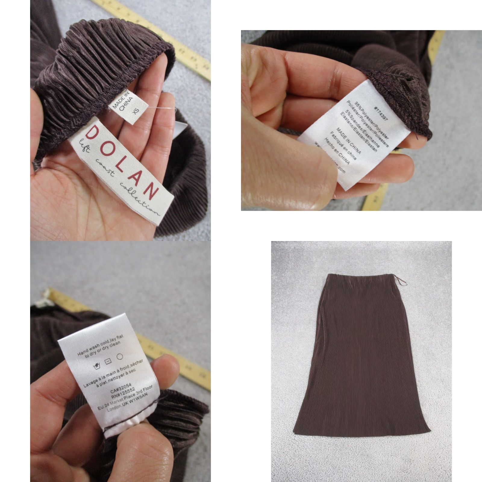 Anthropologie Dolan Anthropologie Skirt XS Womens Midi Brown Ribbed Lightweight Pull On Pencil/ Straight, 90s? (Note: There is no 90s in original) Size 26" / US 2 / IT 38 - 8 Thumbnail