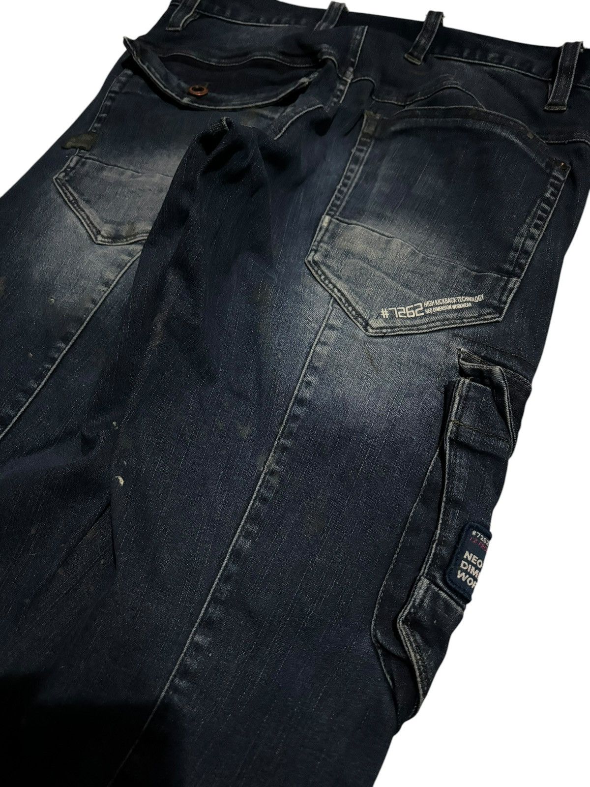 FRONTEER × Japanese Brand I’z Frontier Faded Season Distressed Multi Pocket Jeans Size US 31 - 6 Thumbnail