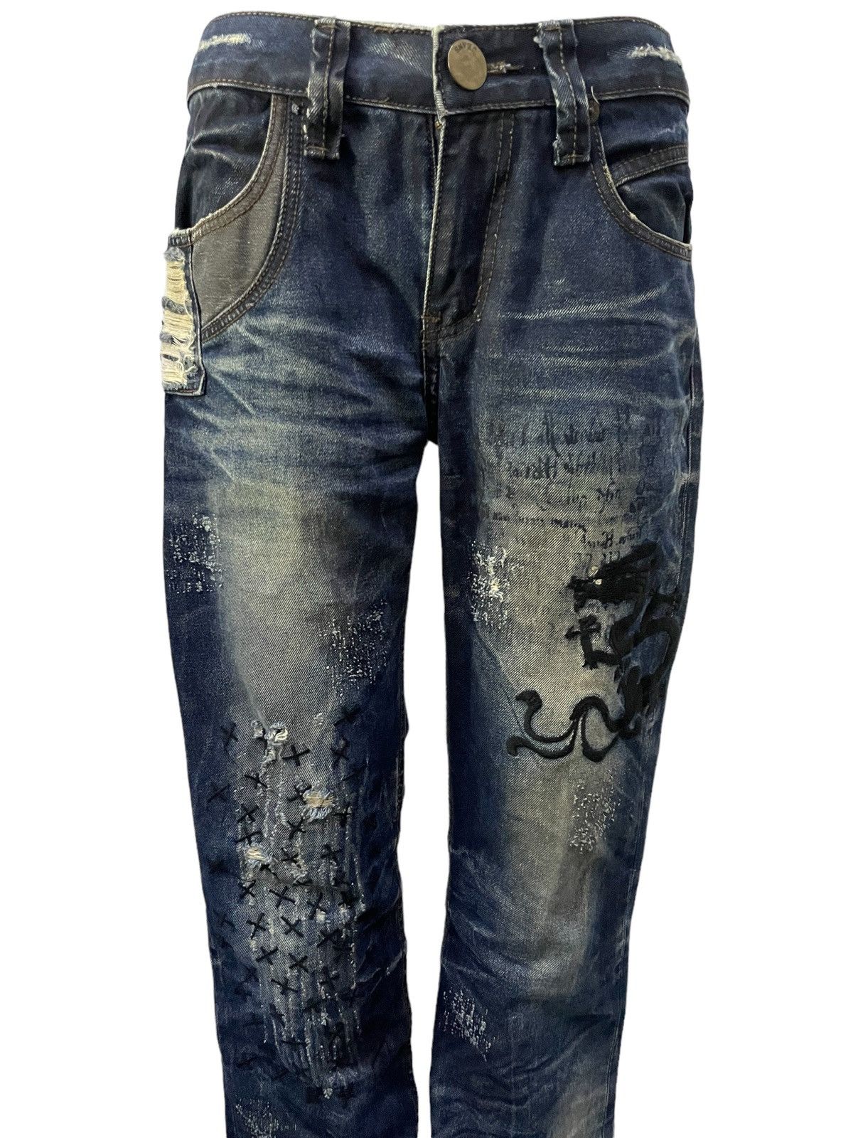 Japanese Brand × Kapital Cattan Farm Japan Uru Boro Claw Mark Dirt Wash Jeans Size US 30 / EU 46 - 5 Thumbnail