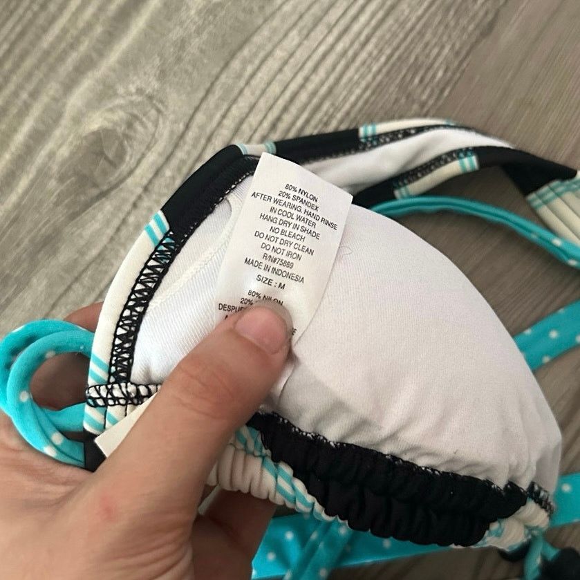 Other hula honey blue black white striped halter bikini top Size M / US 6-8 / IT 42-44 - 5 Thumbnail