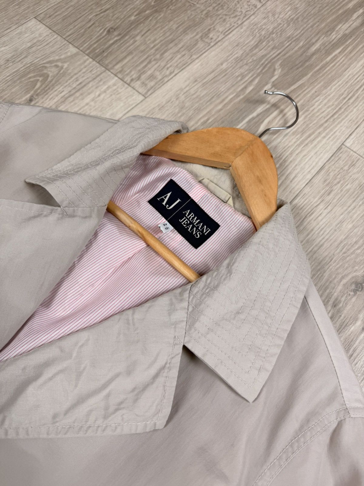 Armani Armani Jeans Double Breasted Trench Coat Jacket Belt Size L / US 10 / IT 46 - 6 Thumbnail
