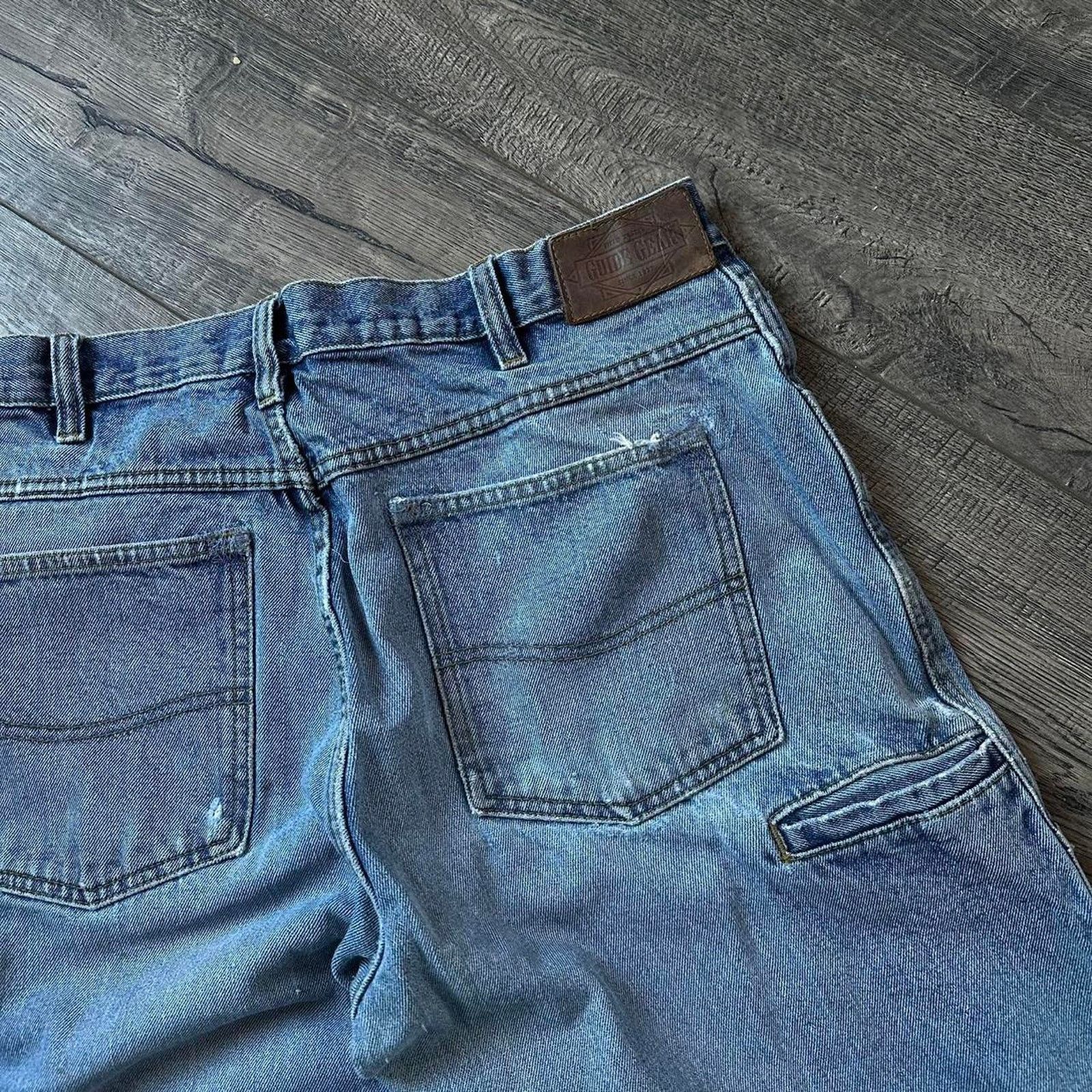 Vintage Vintage Thrashed Blue Denim Double Knee Baggy Work Jeans Size US 34 / EU 50 - 6 Thumbnail